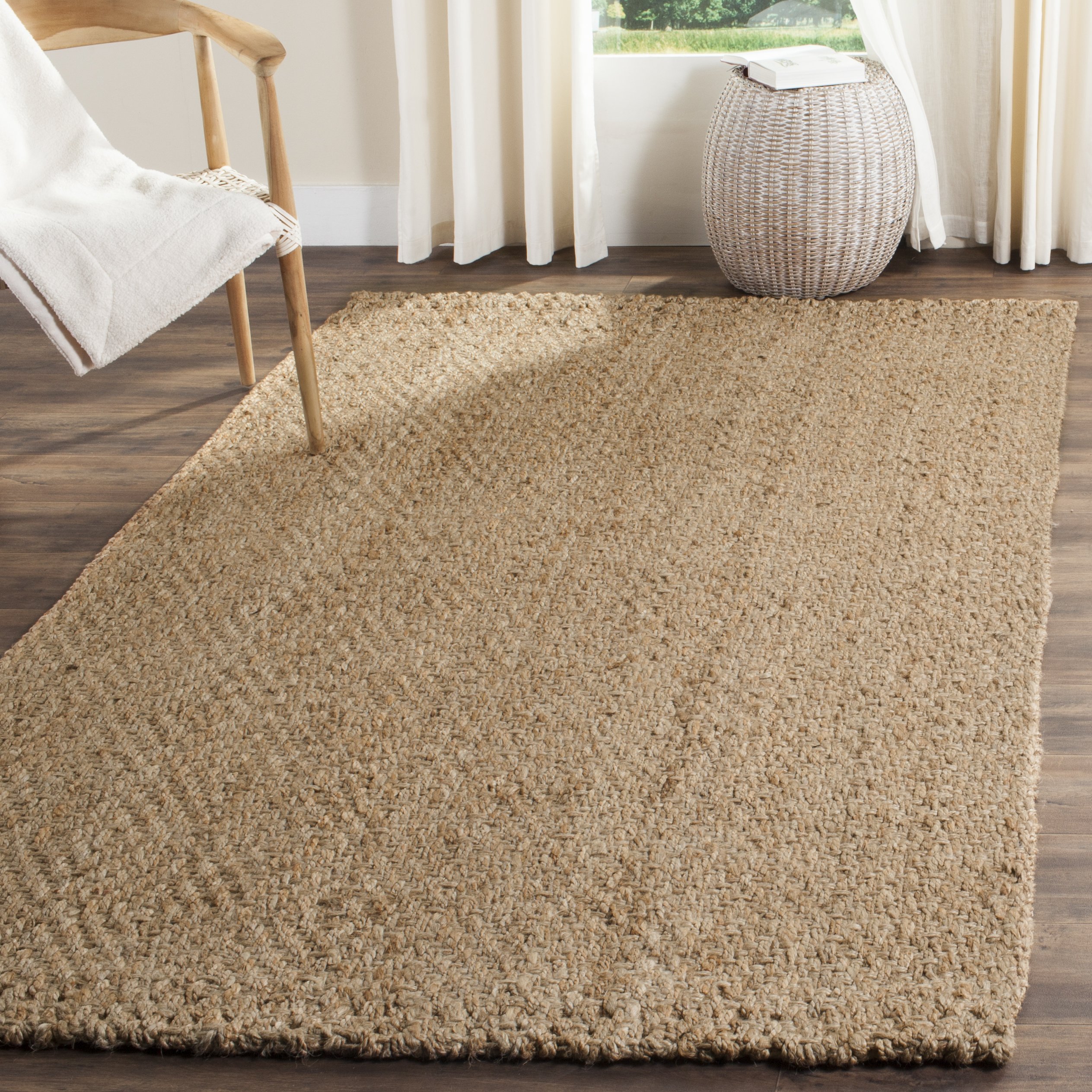 Premium Handmade Jute Area Rug 7'x7' - SAFAVIEH Natural Fiber Collection NF181A | Eco-Friendly & Durable for Living Room, Bedroom, or Home Office Decor