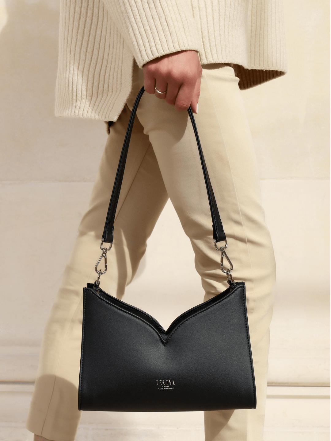 Lerisa Vegan Grape Leather Crossbody Bag for Women | Black | Stylish & Eco-Friendly Purse for Daily Use, Work, and Travel