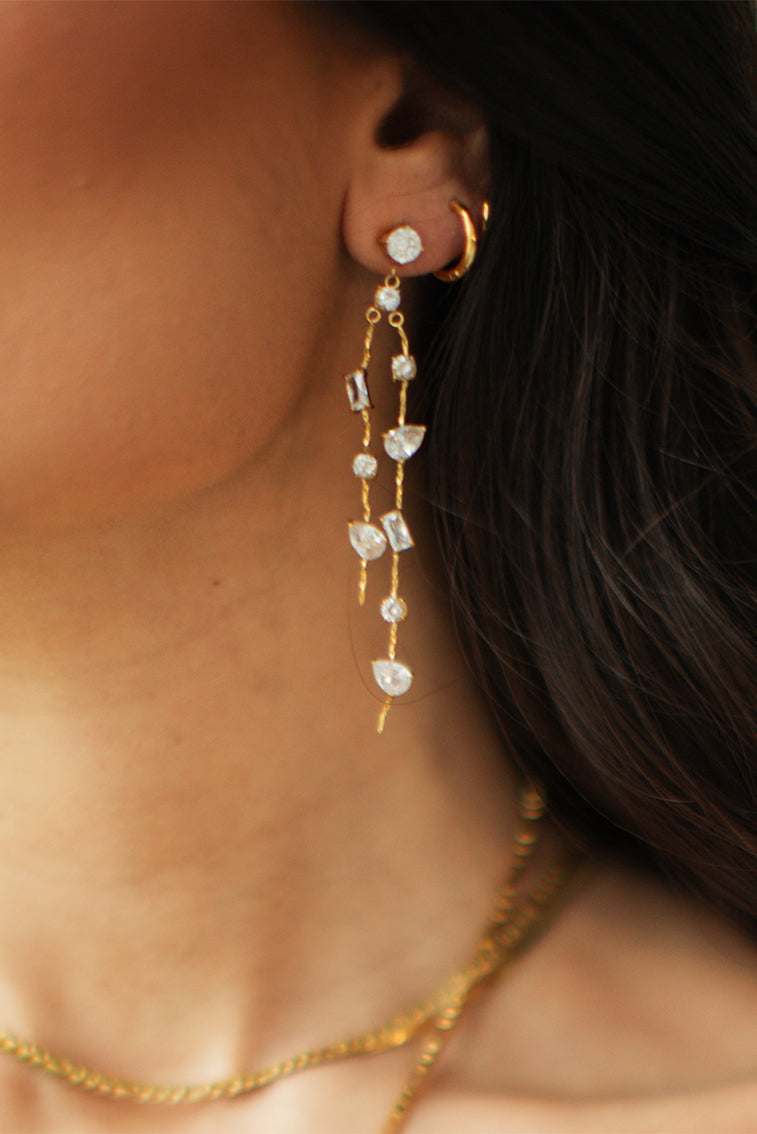 Evie Jewelry Luna Asymmetrical Drop Earrings - Handmade Boho Dangle Earrings for Women, Perfect for Weddings, Parties & Everyday Wear