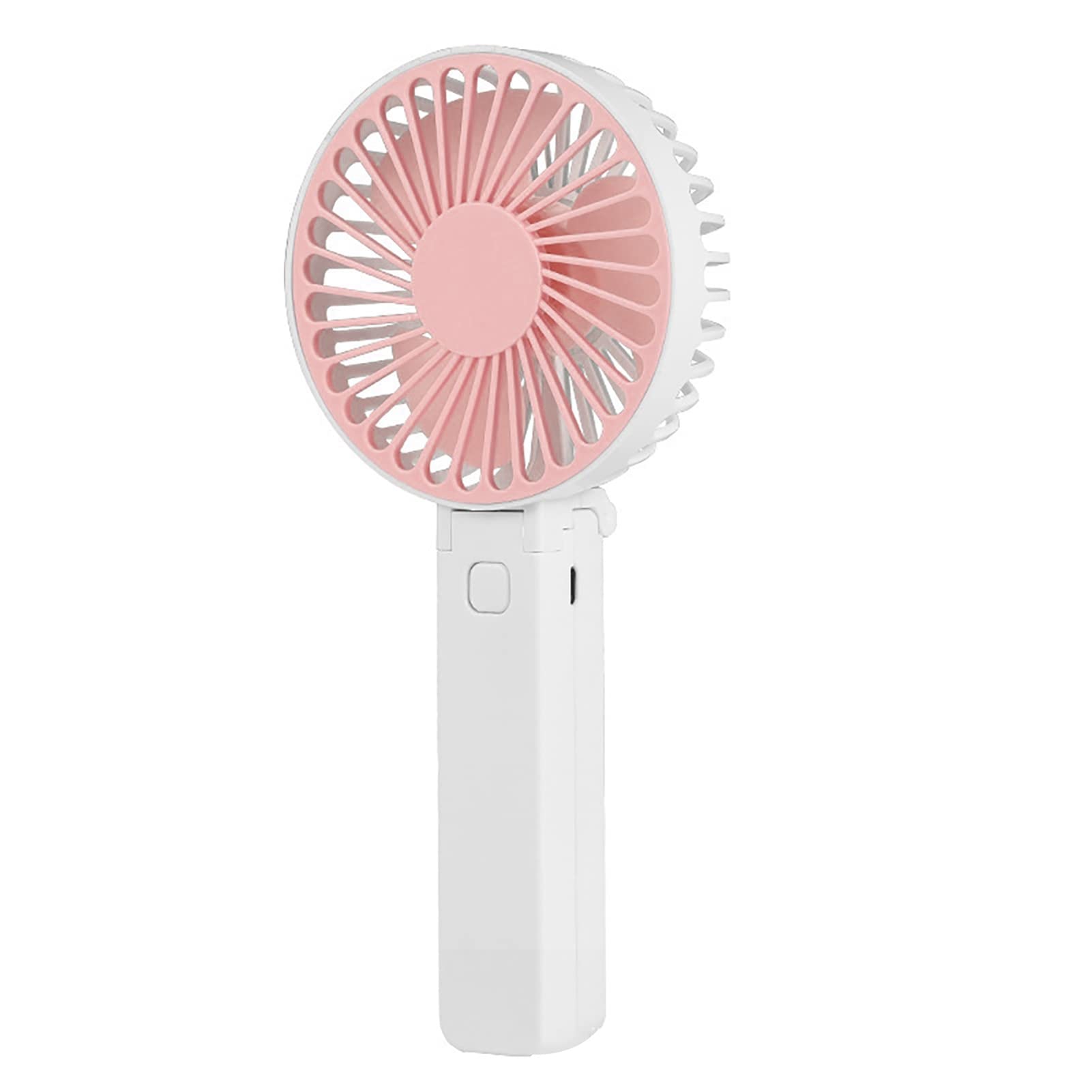 Portable Handheld Fan with 800mAh Battery - USB Rechargeable, Foldable & Lightweight Personal Cooler for Outdoor, Travel, Office, Gym - Natural Breeze in Pink (Ideal for Summer, Camping & Sports)
