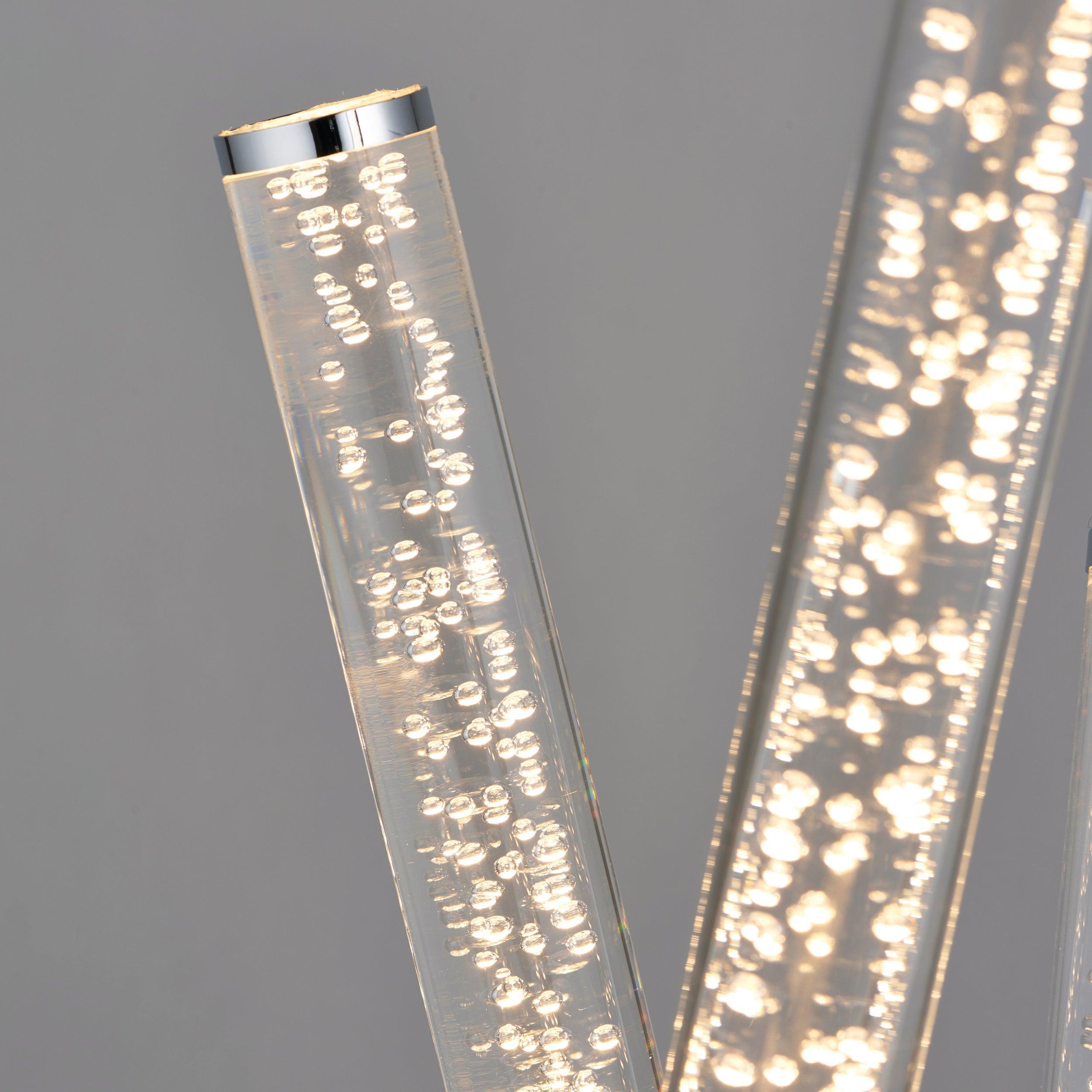 Modern 3-Light LED Table Lamp with Stainless Steel & Acrylic Design - Perfect for Living Room, Bedroom, or Office Lighting
