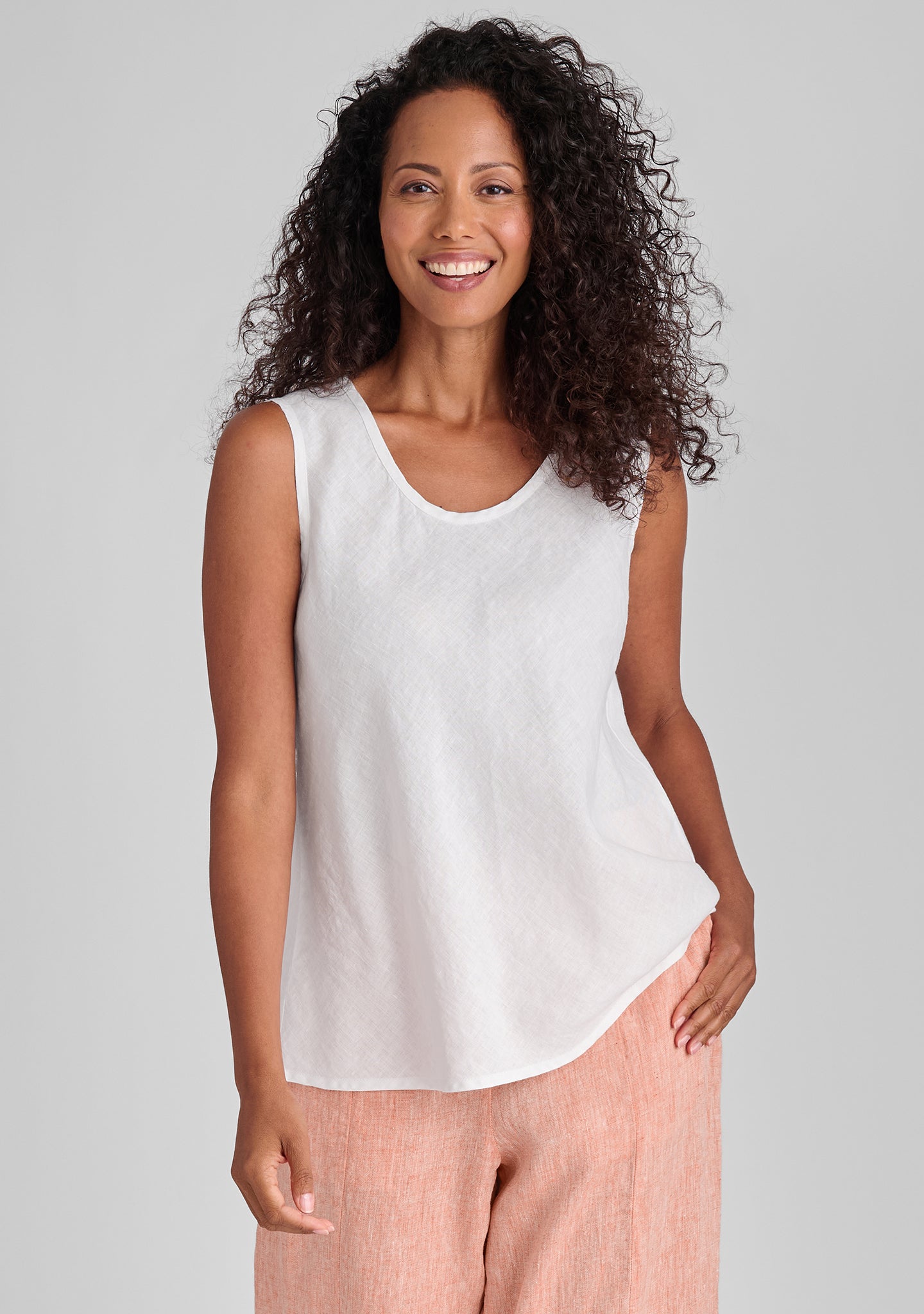 Jasmine Linen Tank Top for Women - Breathable Summer Casual Blouse for Beach, Travel & Everyday Wear