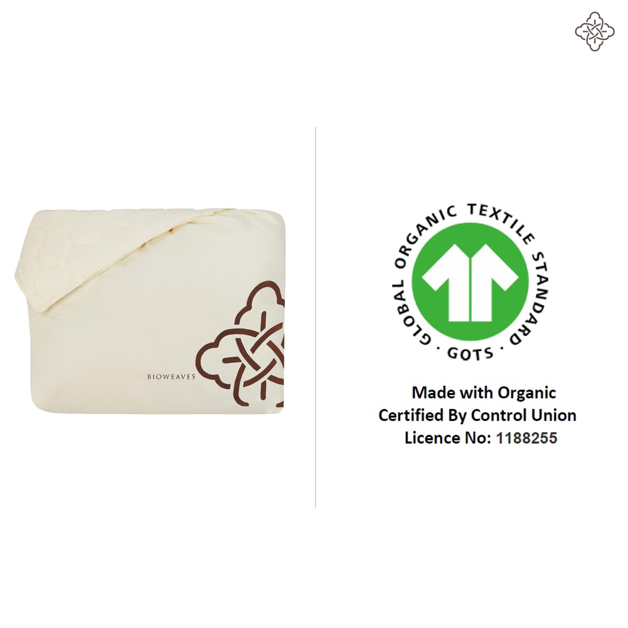 Bioweaves 100% Organic Cotton Mattress Pad Cover - GOTS Certified Cooling Quilted Fitted Mattress Topper & Protector with Soft Cotton Wadding - 20 Inch Deep Pocket for King Size Beds - Perfect for Hot Sleepers & Allergy Relief