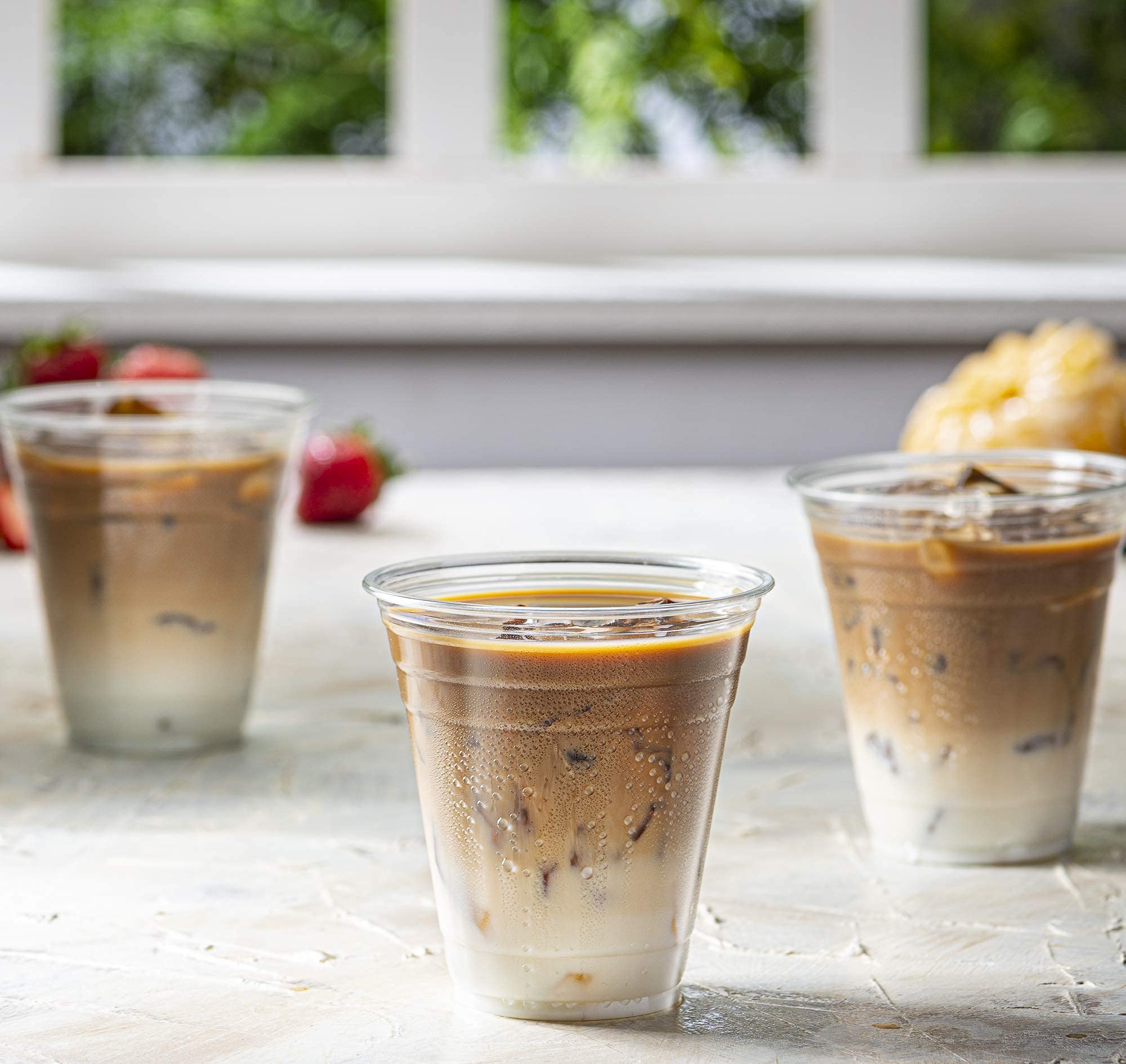 1000 Pack 12 oz Clear PET Plastic Cups - Crystal Clear Disposable Cups for Cold Beverages, Smoothies, Cocktails - Perfect for Parties, Events, and Home Use