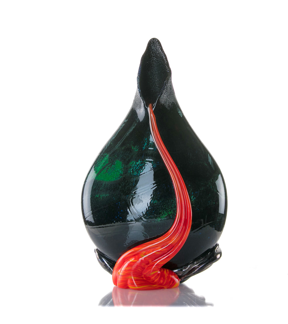 Daniel Moe Black Lava Trail 2 Glass Vessel - Modern Home Decor for Living Room, Office & Wedding Centerpieces