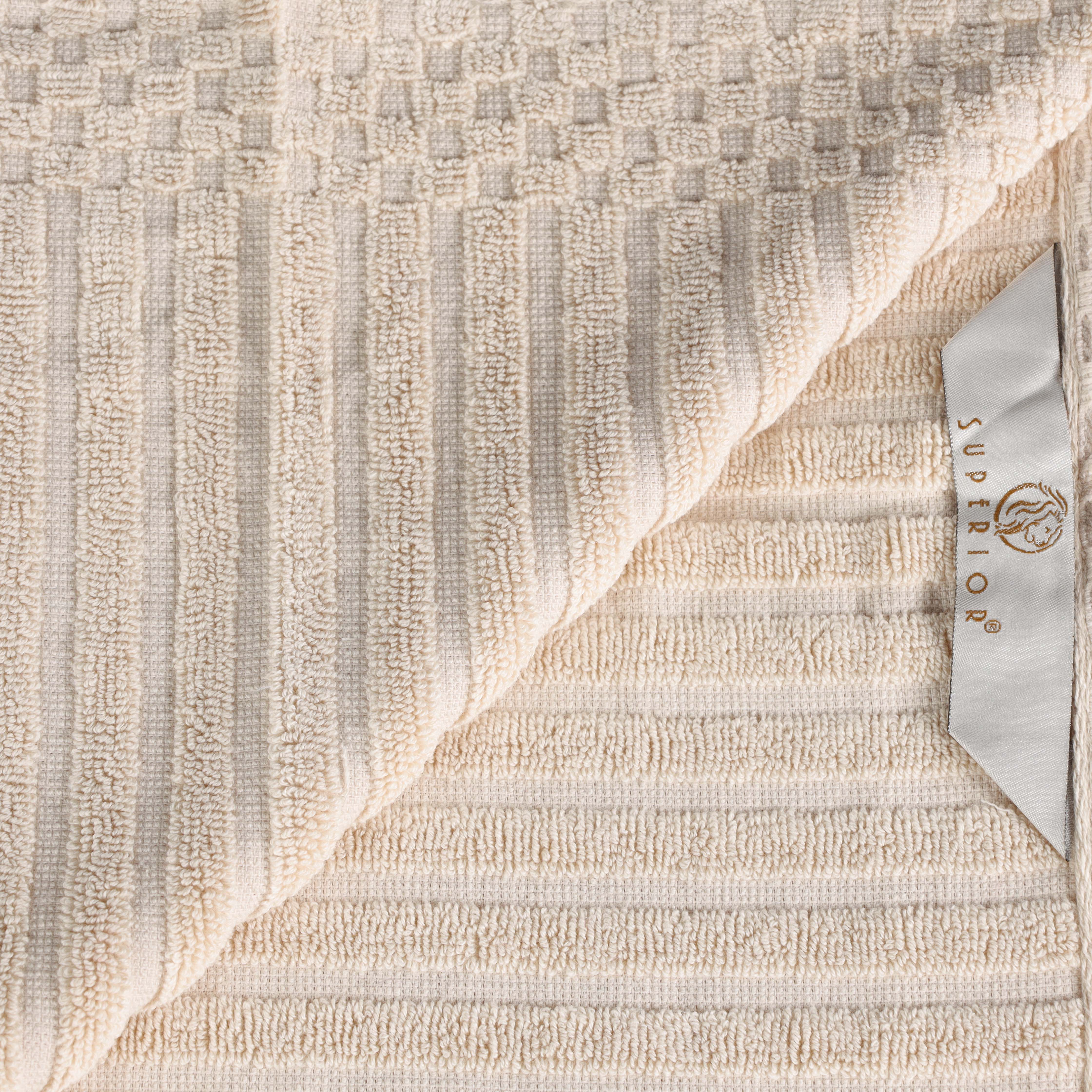 Premium Cotton Ribbed Textured Hand Towels - Ultra Absorbent 4-Piece Bath Towel Set for Kitchen, Bathroom & Gym - Soft Quick-Drying Guest Towels