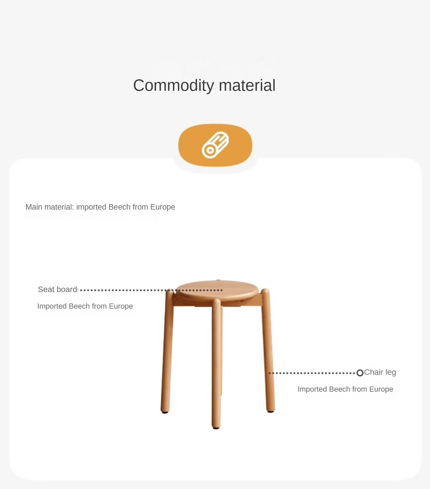 Stackable Beech Wood Stools - Solid Wood Bar Stools for Kitchen, Dining, or Outdoor Use - Space-Saving Seating Solution for Home & Garden