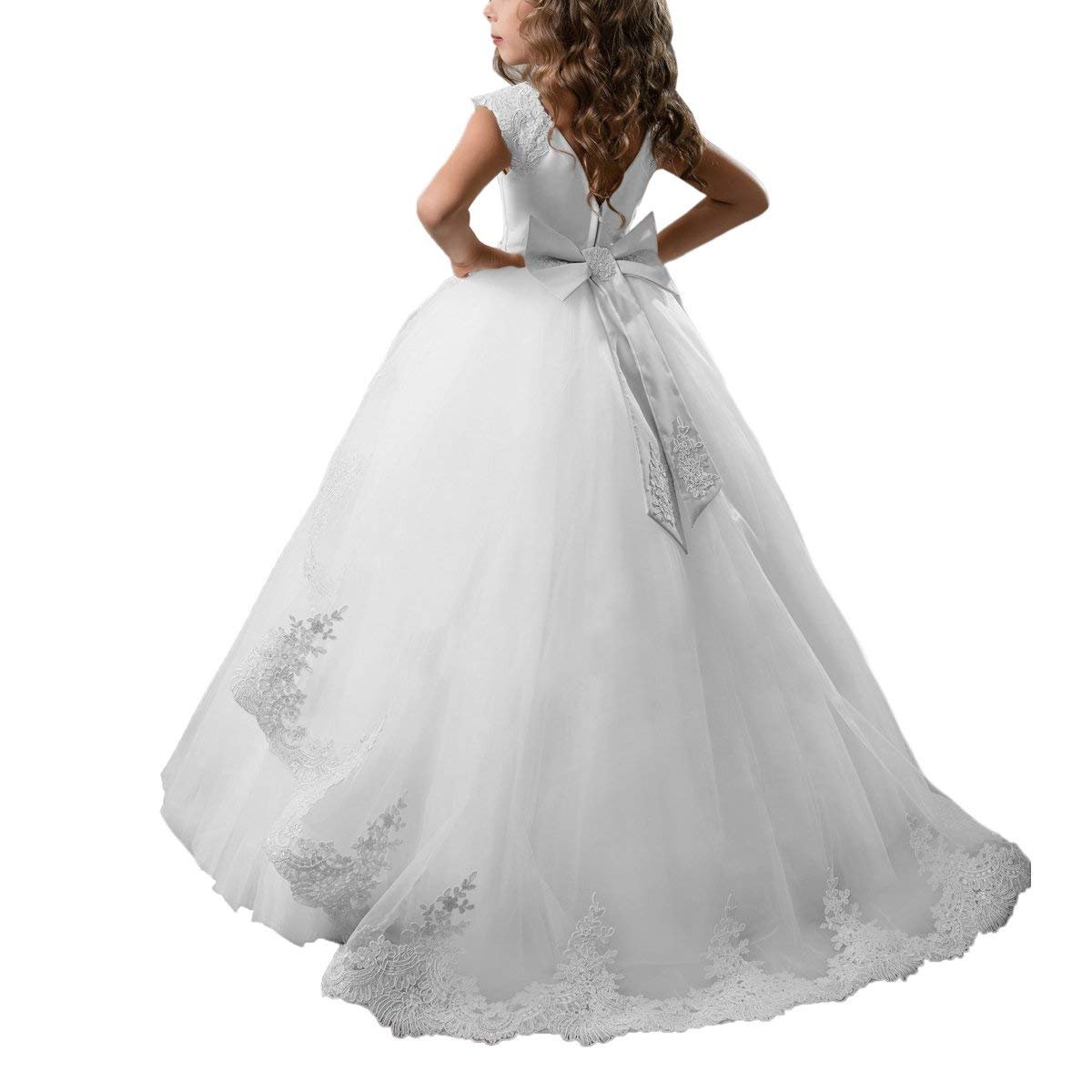 Elegant Flower Girl Dresses - Tulle Ball Gown with Lace for Weddings & Special Occasions | Perfect for Bridal Parties, Pageants & Formal Events