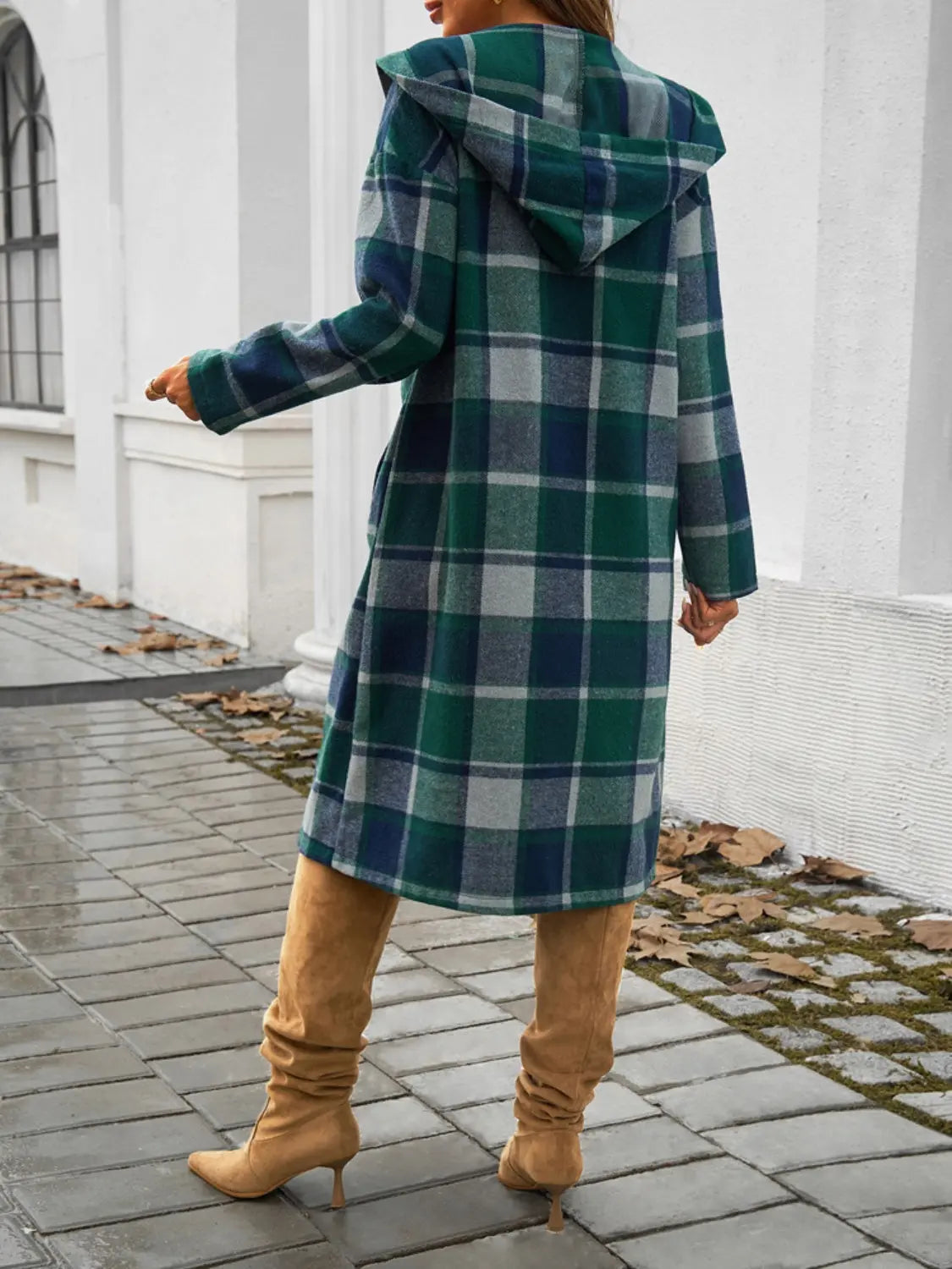 Stylish Plaid Long Sleeve Hooded Coat for Men & Women | Warm Winter Jacket for Outdoor Activities, Hiking & Casual Wear