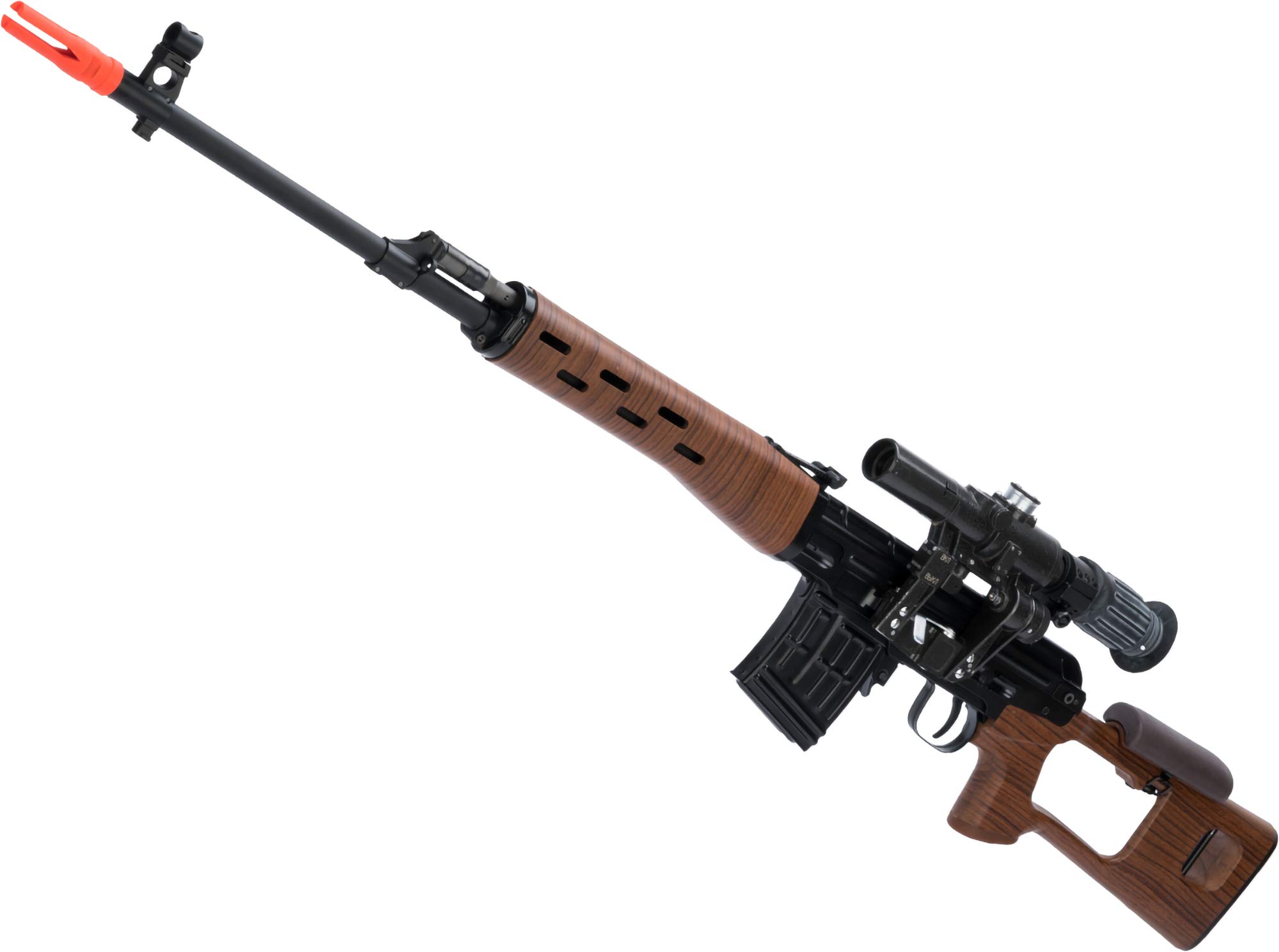 WE-Tech SVD Airsoft GBB Rifle - Realistic Imitation Wood Stock & Handguards | High-Performance Gas Blowback Airsoft Gun for Tactical Games & Outdoor Shooting Practice