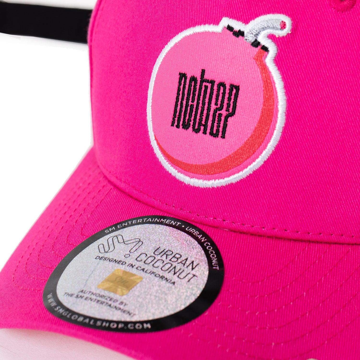 NCT 127 Cherry Bomb Dad Hat with Adjustable Long Strap & Metal Rings - Kpop Merchandise for Concerts, Fan Meetings & Streetwear Fashion