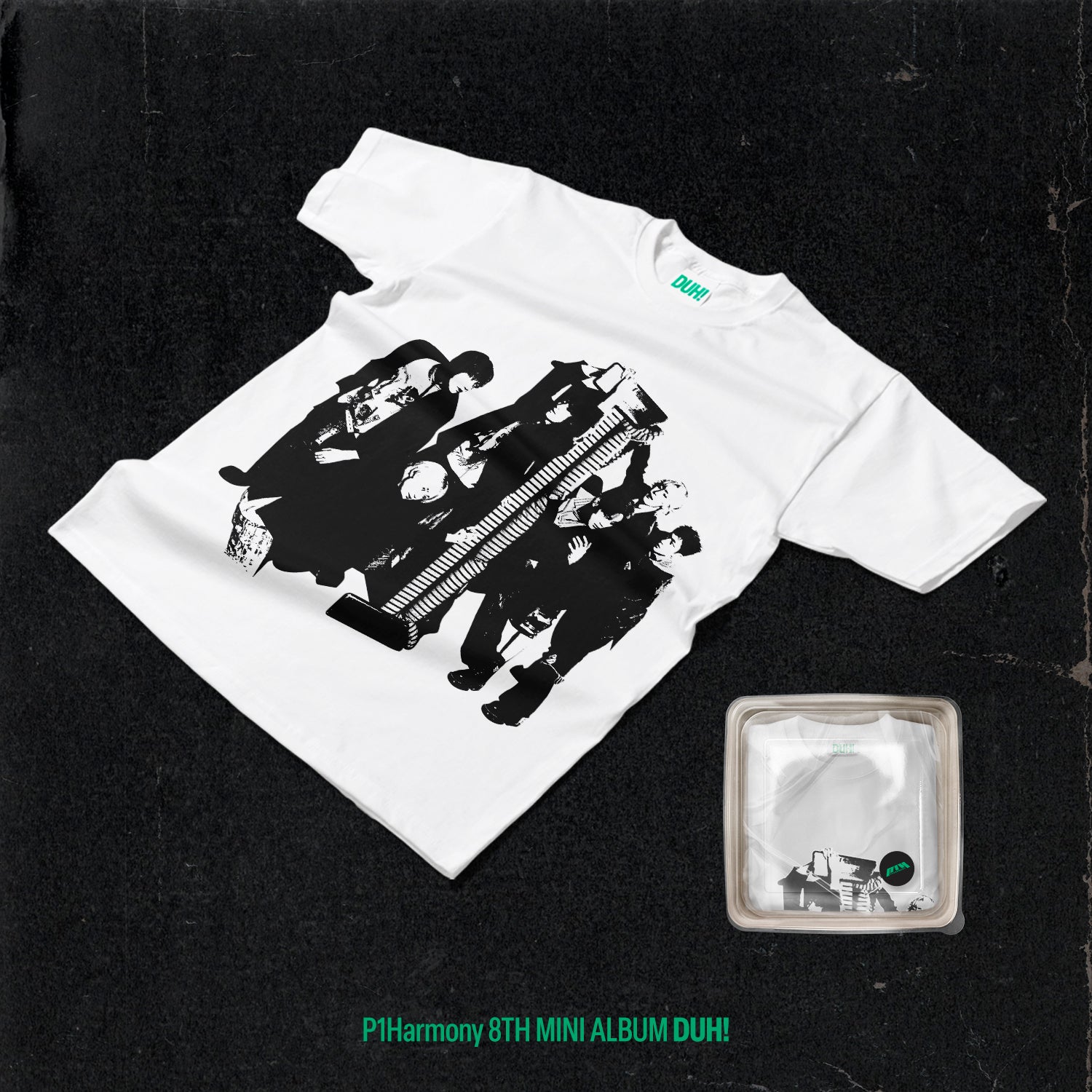 P1HARMONY 8th Mini Album 'DUH!' (Plain White T) - Kpop Merchandise for Fans | Perfect for Concerts, Collections & Gifts