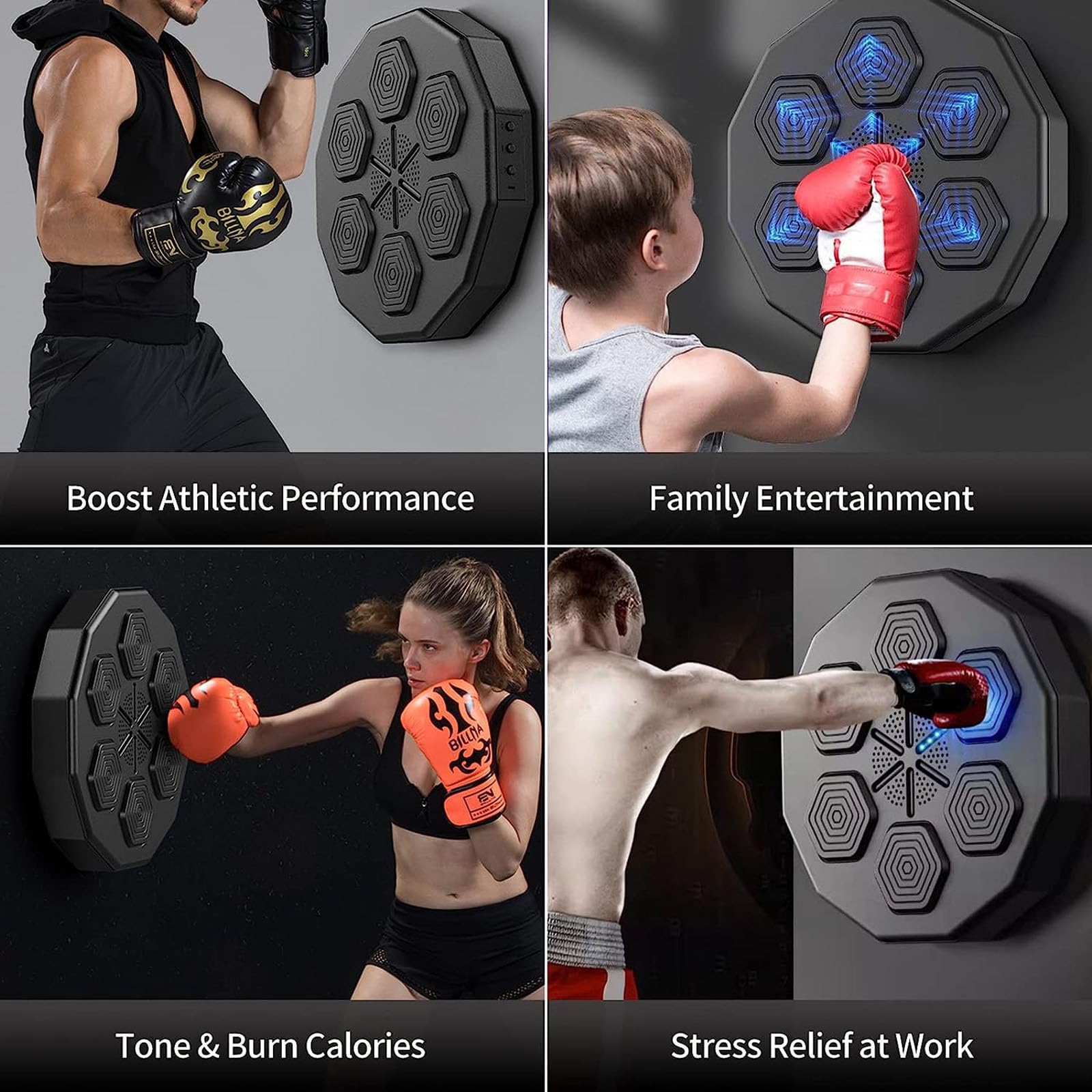 Smart Boxing Machine Wall Mounted - Music Boxing Training Equipment with Punching Target for Home Workout, Stress Relief & Fitness | Perfect for Boxing Training, Cardio Exercise & Stress Relief at Home or Gym