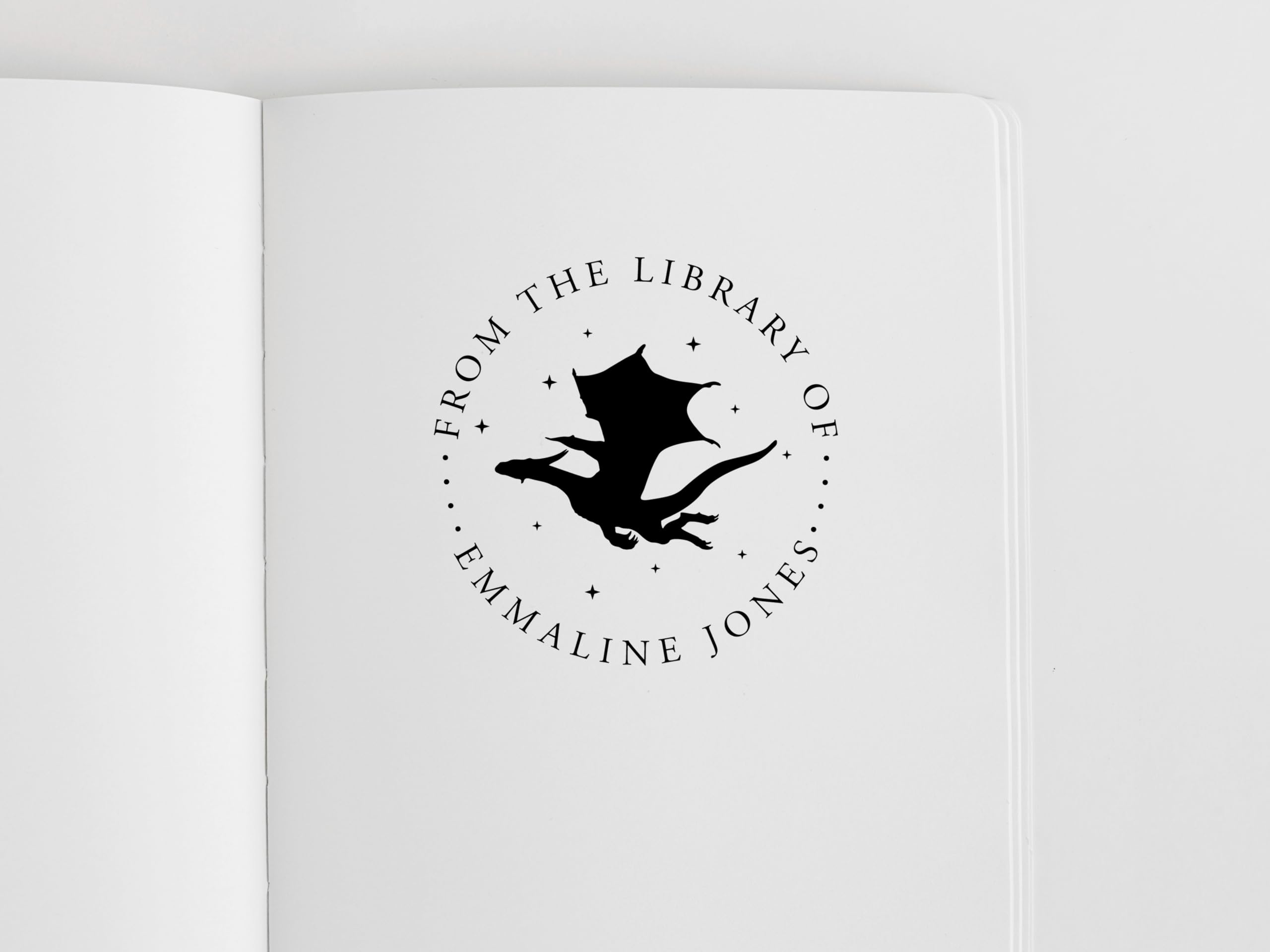 Personalized Custom Book Embosser Stamp - Night Dragon Design Fantasy Library Embossing Tool for Book Lovers | Perfect Gift for Bibliophiles, Book Club Members & Fantasy Enthusiasts | Great for Personal Libraries, Book Collections & Special Edition Labeling