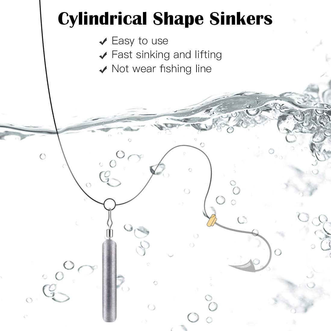 BITEFU 35pcs Fishing Weights Sinkers, Grey Carp Fishing Leads with Storage Box - 7 Sizes (2.5g 3.5g 5g 7g 10g 14g 20g) - Professional Fishing Gear for Freshwater & Saltwater Anglers