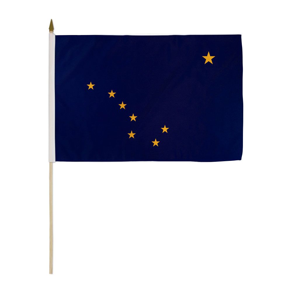 Alaska 12x18 Stick Flag - Durable ROUGH TEX® 68D Fabric with 30