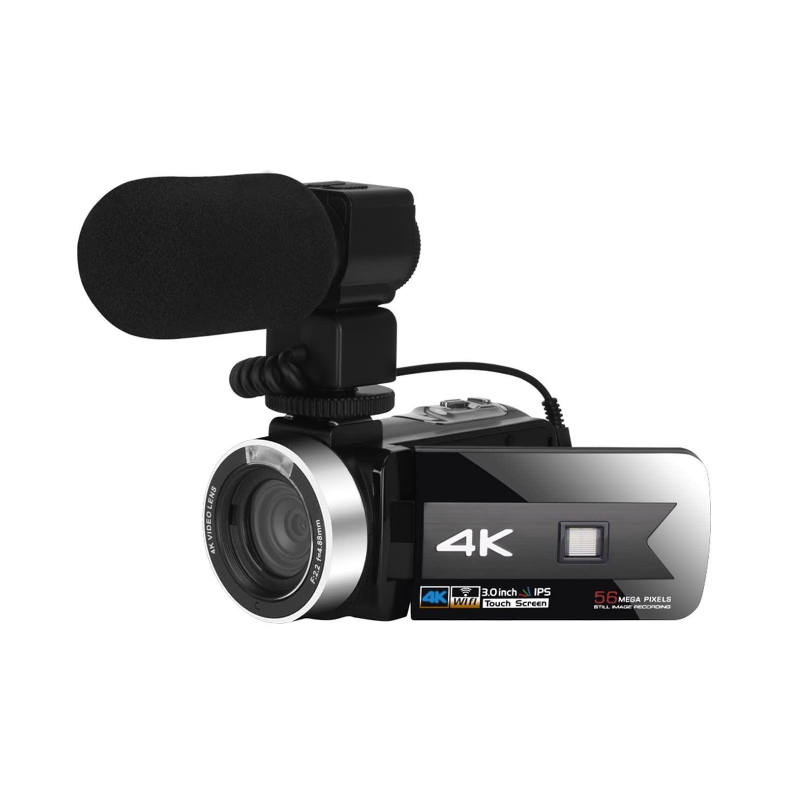 4K Night Vision WiFi Camcorder with 128GB SD Card - Outdoor Video Recording, Vlogging, IR Portable Digital Camera for Travel, Wildlife Monitoring & Home Security