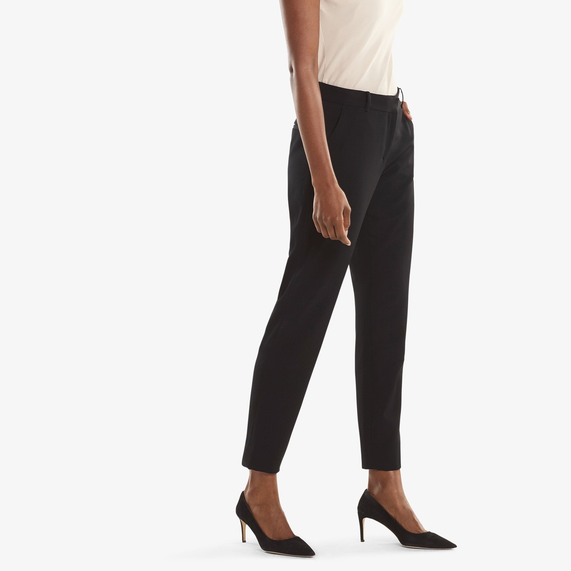 Mejia Light Twill Pants for Women - Comfortable Black Casual Trousers for Work, Office & Everyday Wear