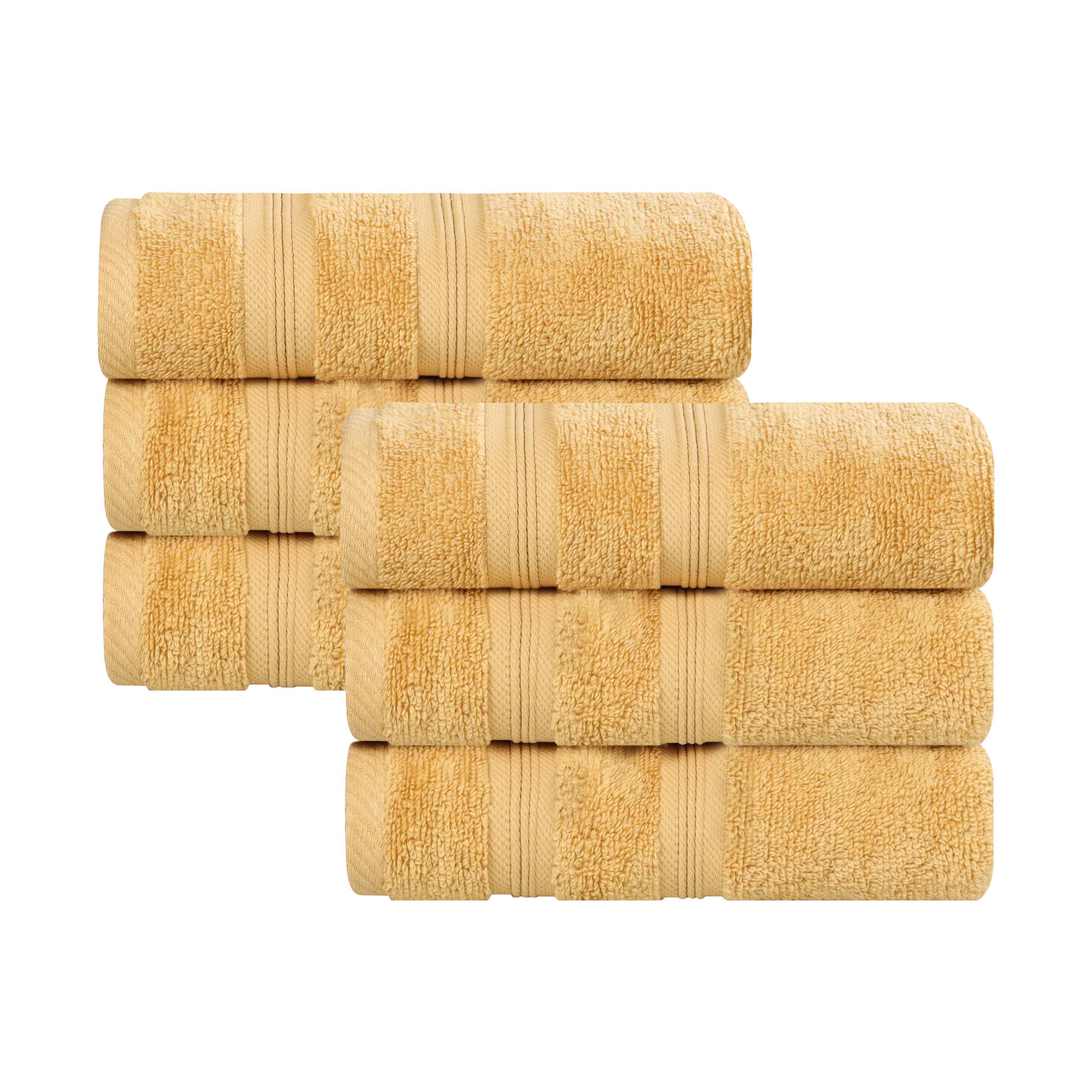 Premium 6-Pack Smart Dry Zero Twist Medium Weight Cotton Hand Towels - Soft, Absorbent & Quick-Drying for Bathroom, Kitchen & Gym Use