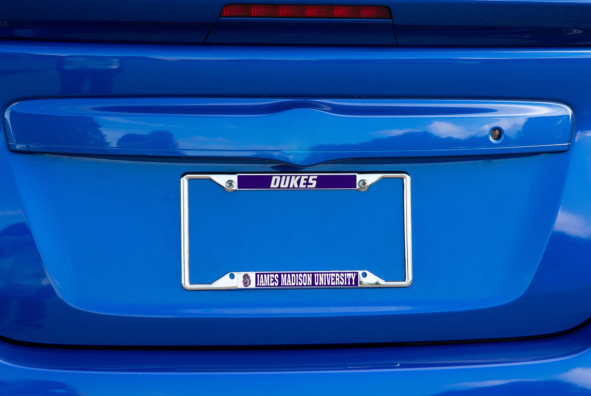 Desert Cactus JMU Dukes Metal License Plate Frame - Car Accessories for Front or Rear Bumper - James Madison University Alumni Gift - Perfect for Tailgating & School Spirit
