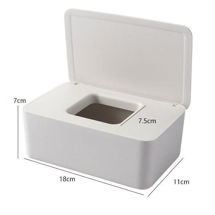 DFHBFG Wet Wipes Storage Box with Lid - Portable Desktop Tissue Organizer for Baby Wipes, Makeup Remover Wipes & Disinfecting Wipes | Perfect for Home, Office, Nursery, Travel & Car Use