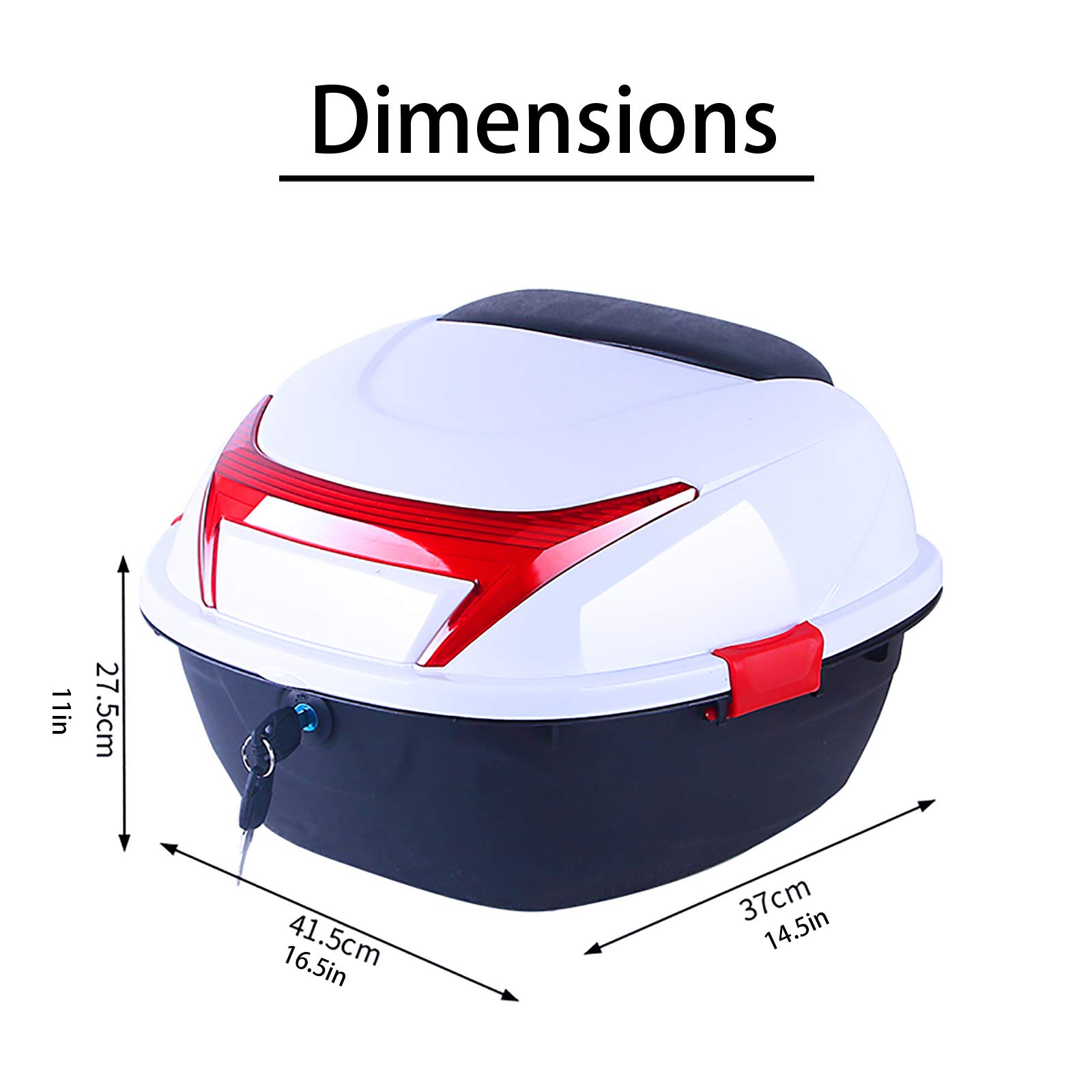 Universal 30L Motorcycle Tour Tail Box - Durable Scooter Luggage Storage & Helmet Case with Fittings - Waterproof Rear Trunk for Harley, Honda, Yamaha - Perfect for Road Trips & Commuting