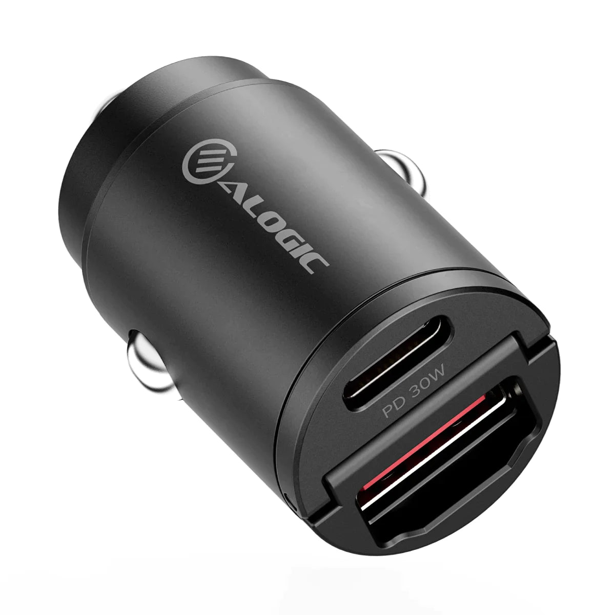 30W Fast Mini Car Charger with USB-C & USB-A Ports - Quick Charge for iPhone, Android, Samsung in Car, Travel, Road Trips