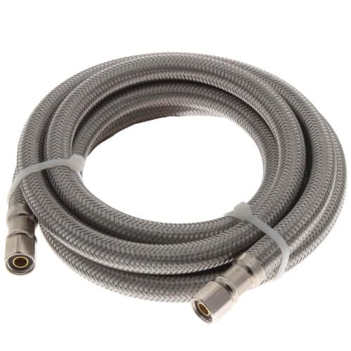 10 Ft Stainless Steel Refrigerator Water Line Kit - 1/4