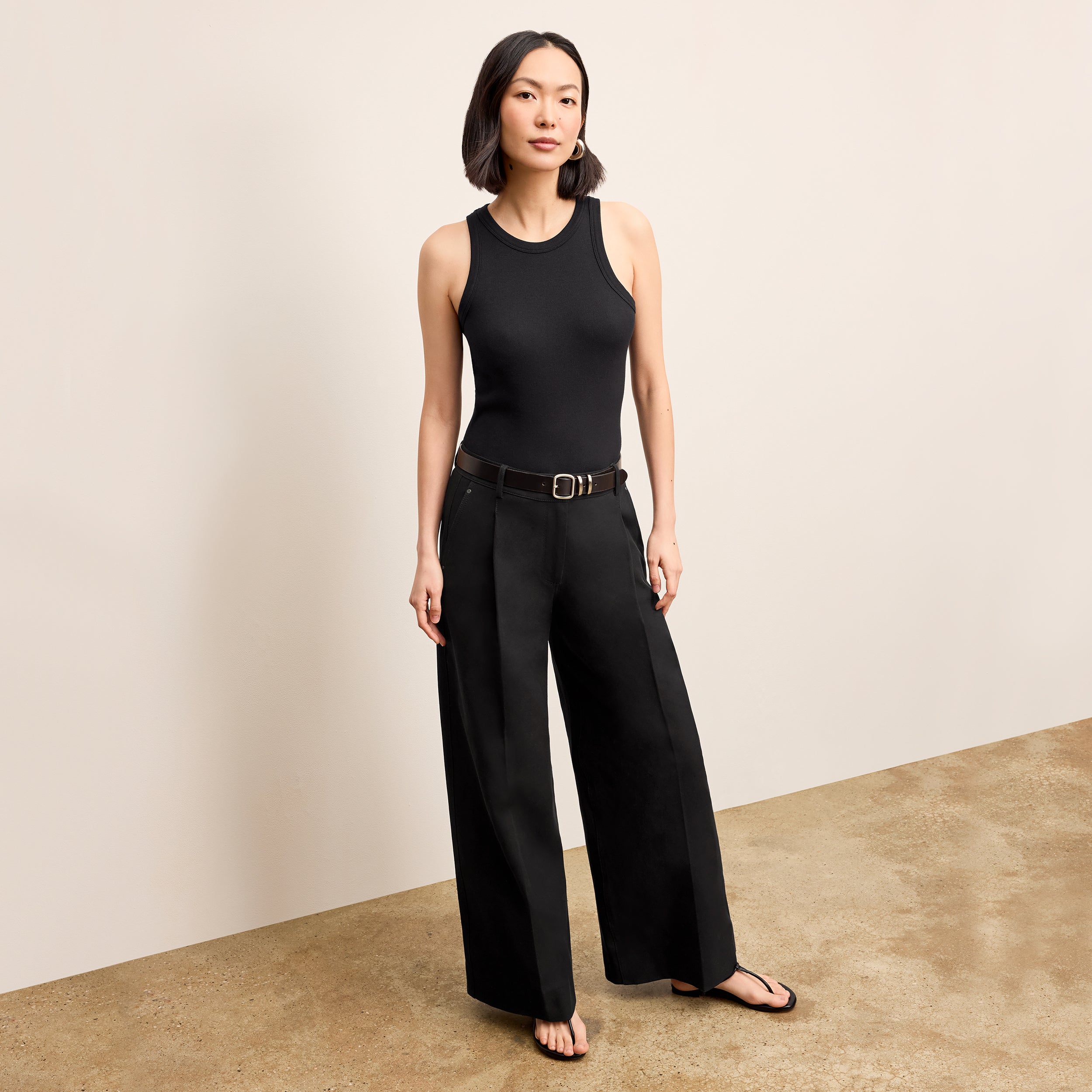 Harrison Wide Pleated Jeans for Women - High Waist Stretch Denim Pants - Comfortable & Stylish Black Jeans for Casual Wear, Work, and Everyday Outfits