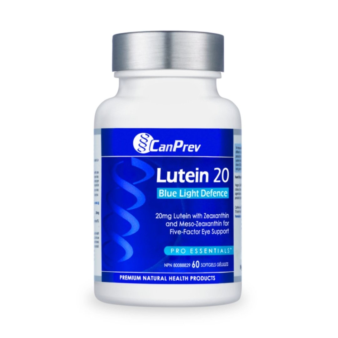 Canprev Lutein 20mg with Zeaxanthin - Blue Light Defense Supplement for Eye Health (60 Softgels) - Supports Digital Screen Protection & Vision Care for Computer Users & Gamers