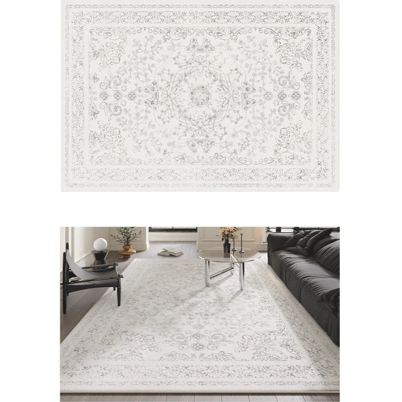 Adley Persian Faux Wool Waterproof Area Rug - Non-Slip Soft Living Room Rug for Bedroom, Dining Room, and Home Decor