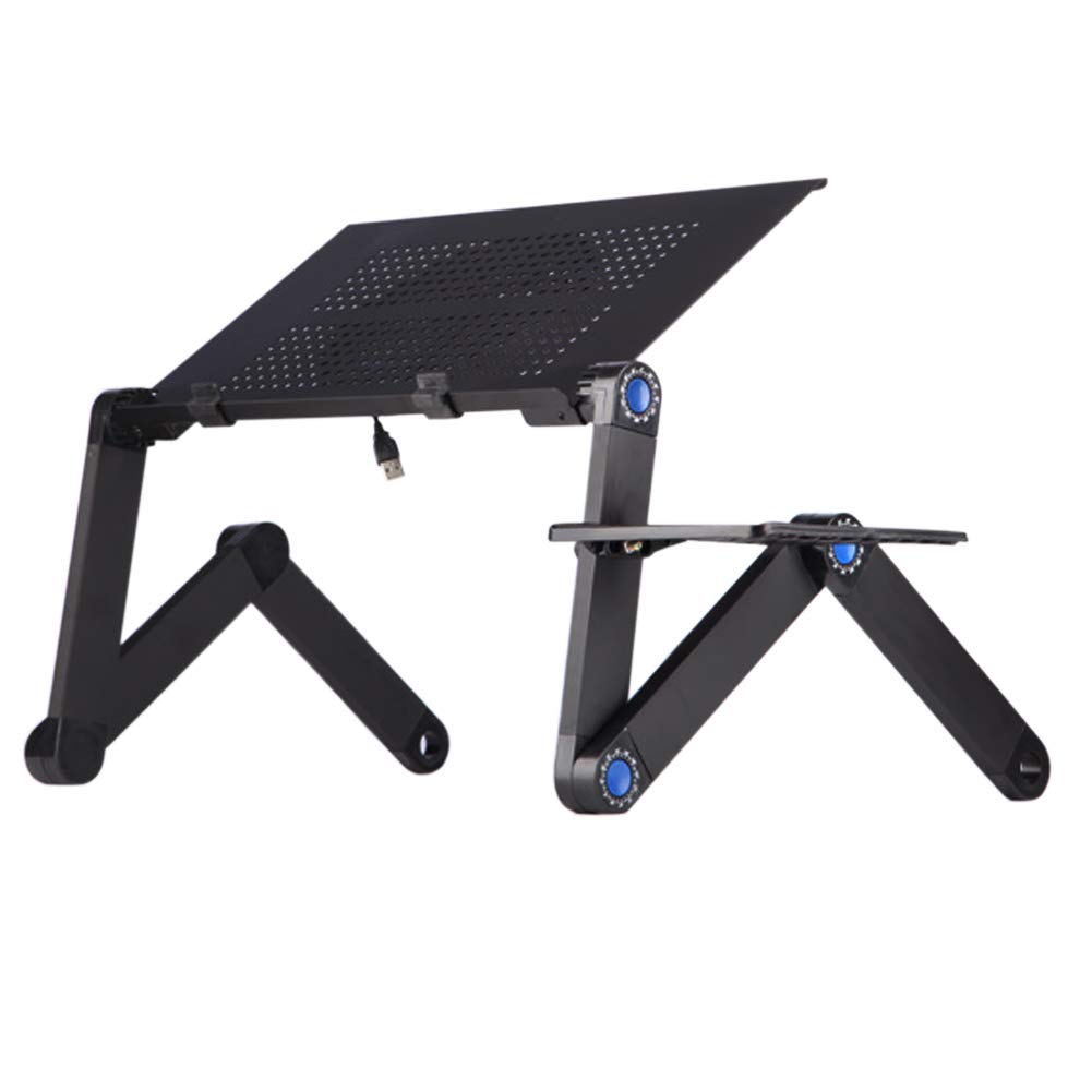 Valink Adjustable Laptop Stand with Cooling Fan - Portable Folding Desk for Bed, Sofa & Office - Ergonomic Multi-Function Workstation for Home & Travel Use