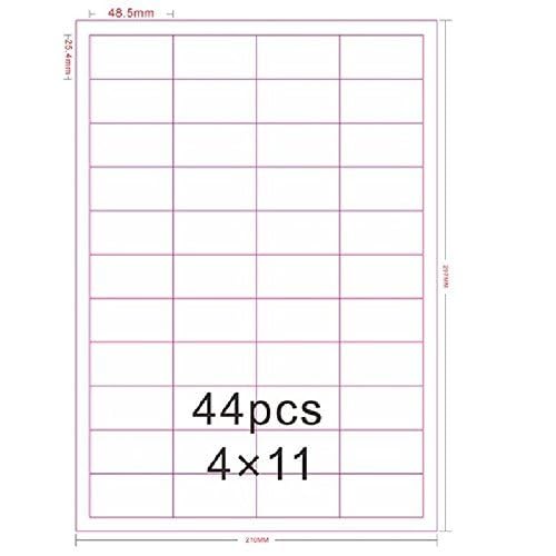 Best Amazon FBA Labels 44-up (48.5x25.4mm) - 100 A4 White Self-Adhesive Shipping Stickers for Laser/Inkjet Printers - Perfect for FBA Barcodes, Inventory Management & Package Labeling