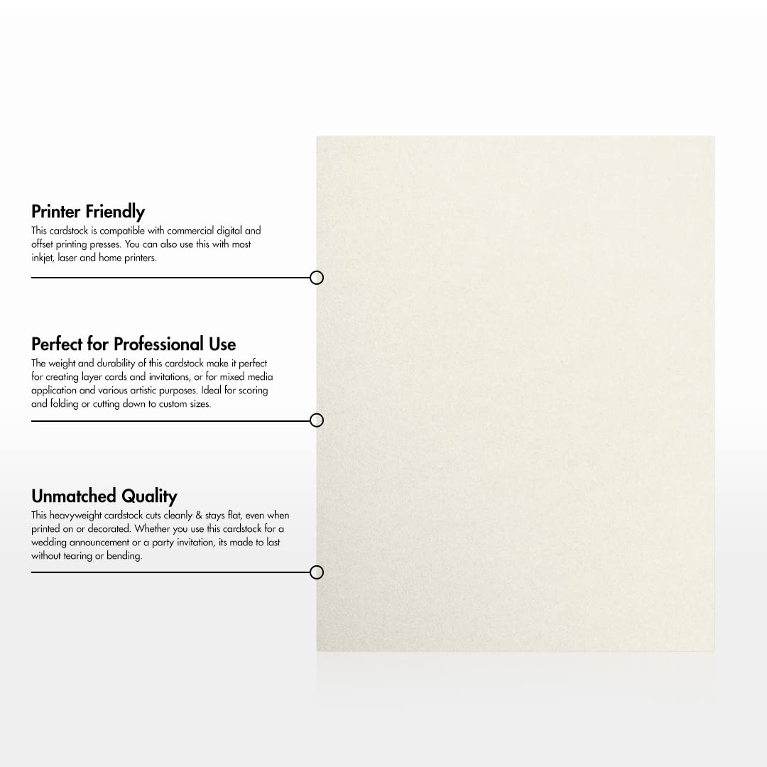 LUXPaper 8.5 x 11 Inch Premium Cardstock Paper - Letter Size Metallic Quartz Finish, 105lb Cover (192lb Text) - 250 Sheets for Scrapbooking, Invitations & Craft Projects