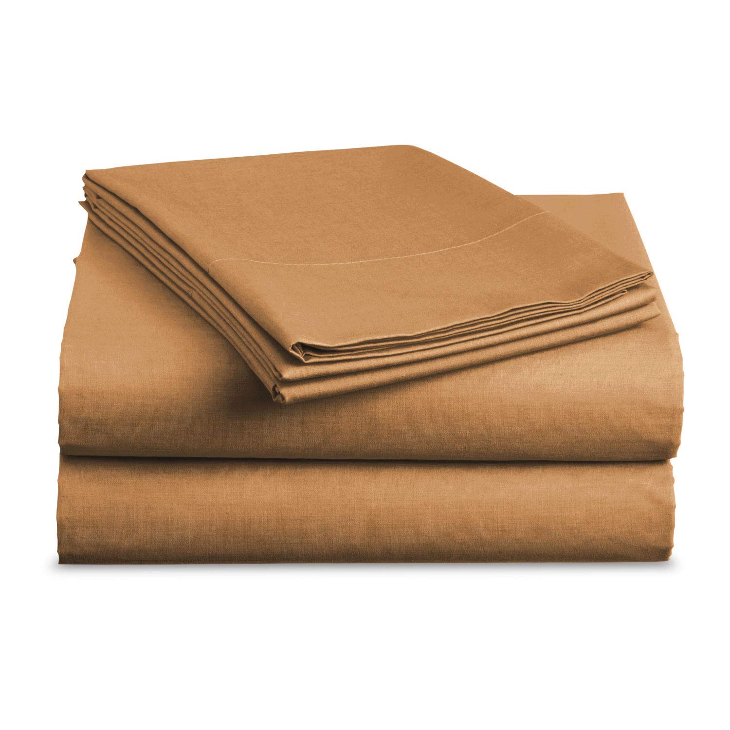 Premium 600 Thread Count 100% Long Staple Cotton Twin XL Sheet Set - Ultra Soft 4-Piece Mocha Bedding with Deep Pockets (Fits Mattress Up to 15