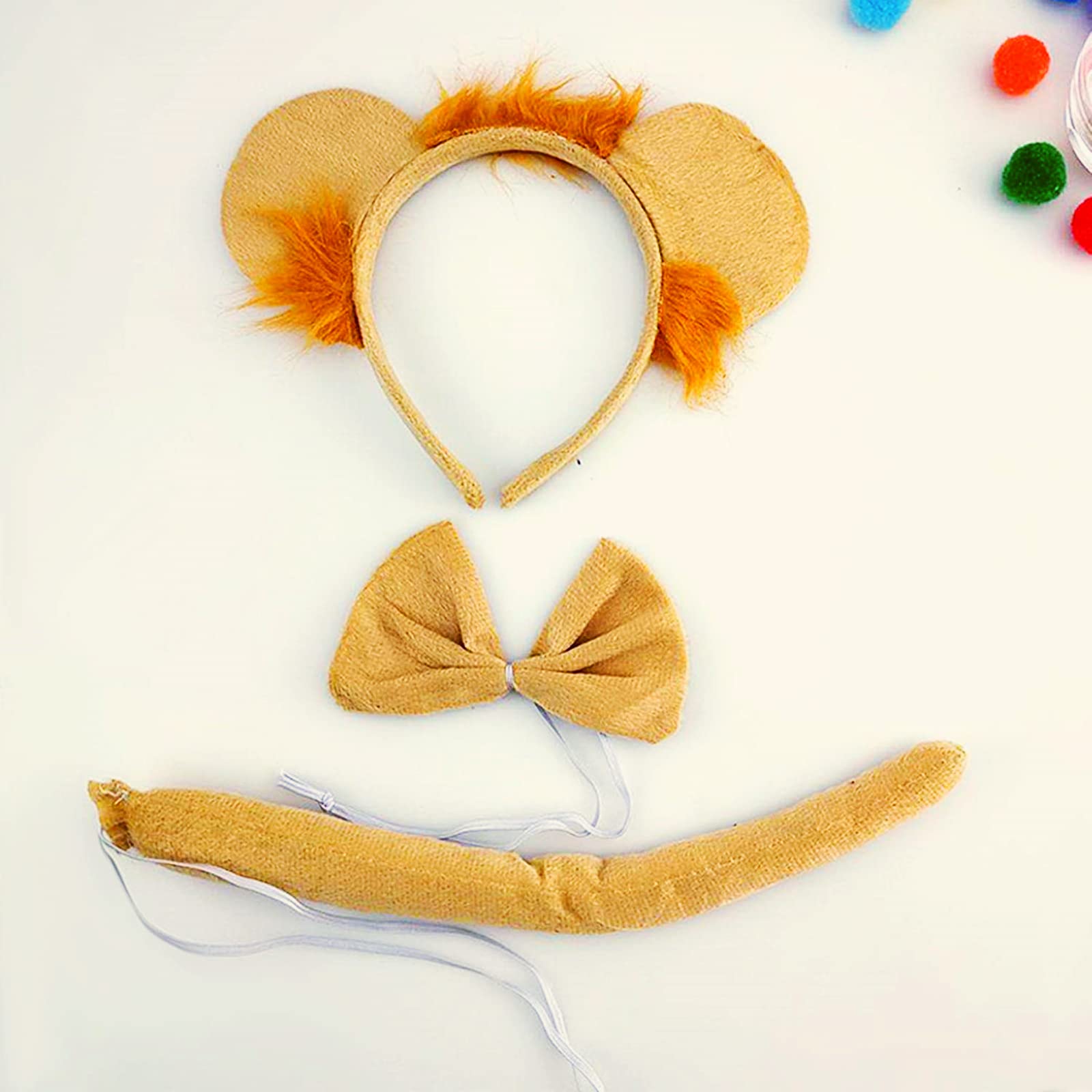 4 Sets Zoo Animal Headbands for Adults - Halloween Costume Ears & Tail Accessories Set - Perfect for Halloween Parties, Cosplay, and Themed Events