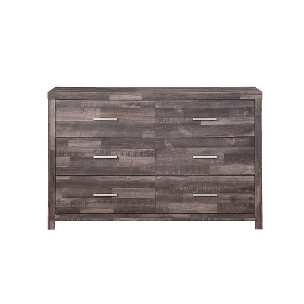 Acme Juniper Modern Composite Wood 6-Drawer Bedroom Dresser in Dark Cherry - Stylish Storage Solution for Bedroom, Closet & Nursery Organization