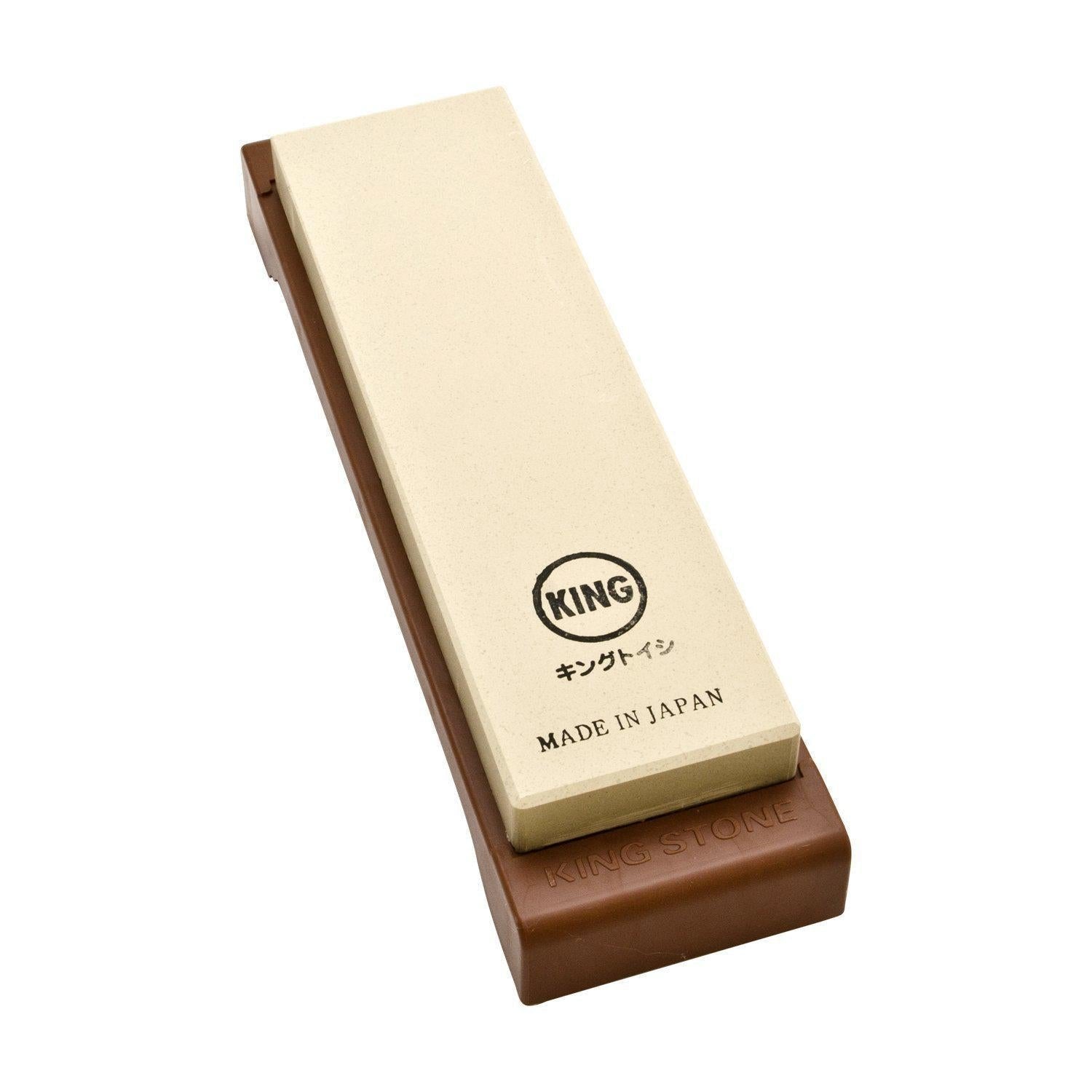 King Home Premium 6000 Grit Whetstone - Professional Sharpening Stone for Knives, Tools & Razors - Ultra Fine Finishing Stone with Non-Slip Base - Perfect for Kitchen, Camping & Woodworking