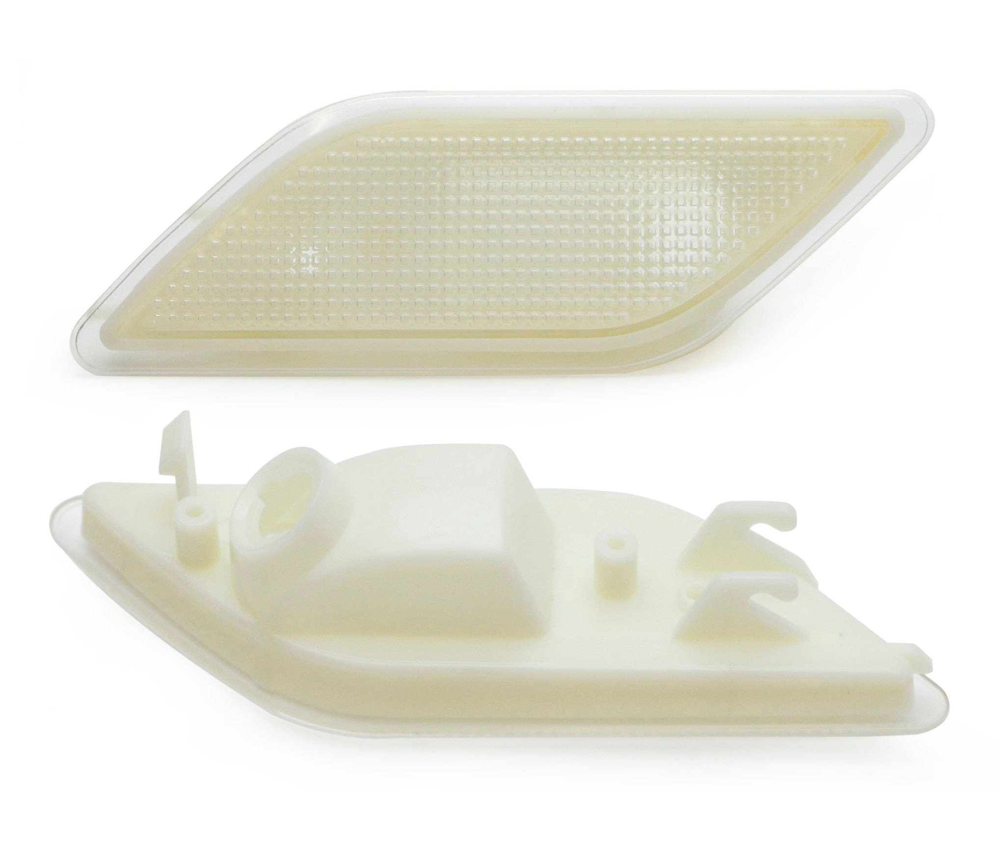 Clear Lens Front Side Marker Housings for 2010-2013 Mercedes W212 E-Class 4-Door Sedan - Replacement Amber Lights for Enhanced Visibility & Safety (Perfect for Night Driving & Custom Car Mods)
