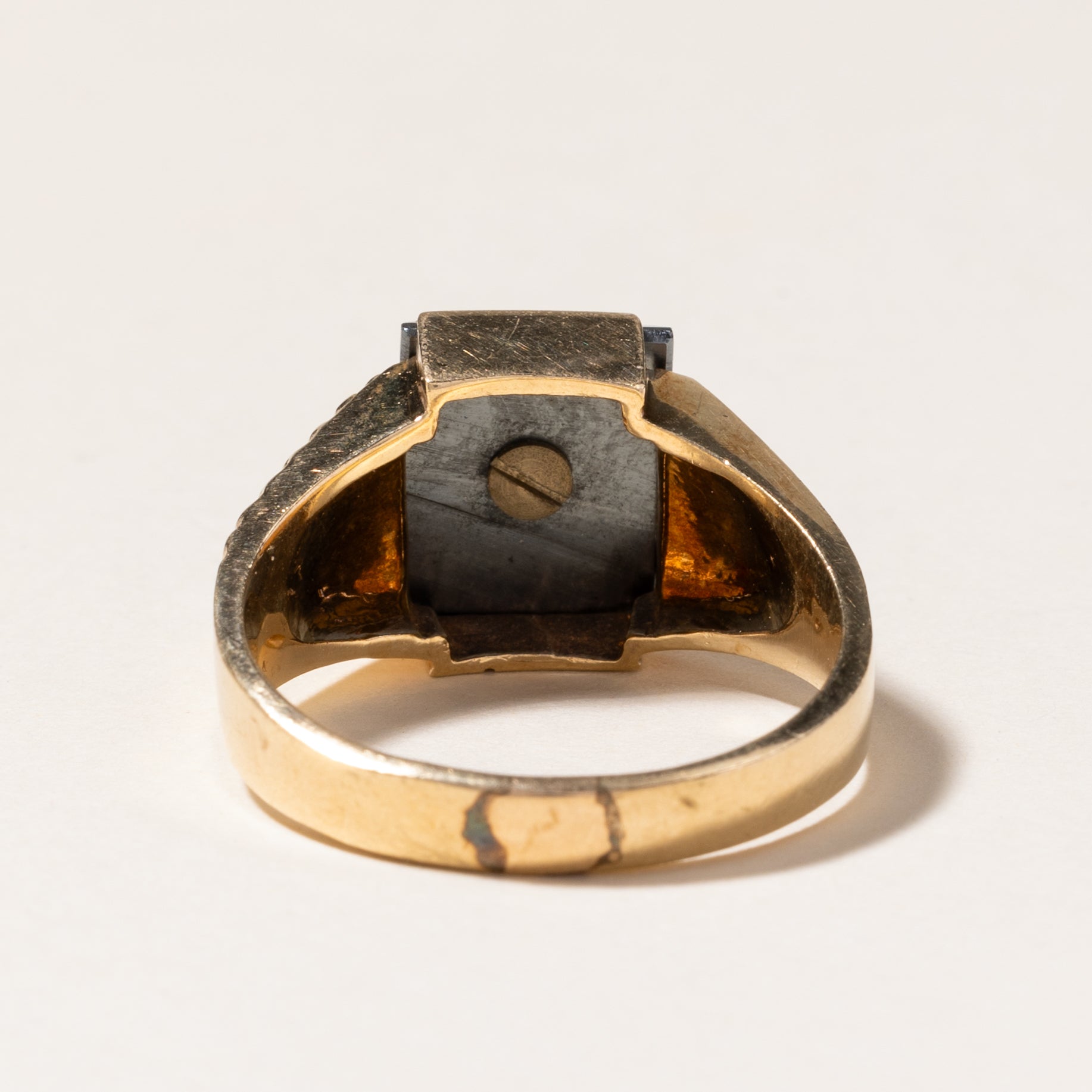Hematite 'G' Initial Signet Ring for Men - 4.05ct Black Stone Size 11 - Elegant Gothic Jewelry Gift for Boyfriend, Husband - Perfect for Weddings, Anniversaries & Formal Occasions