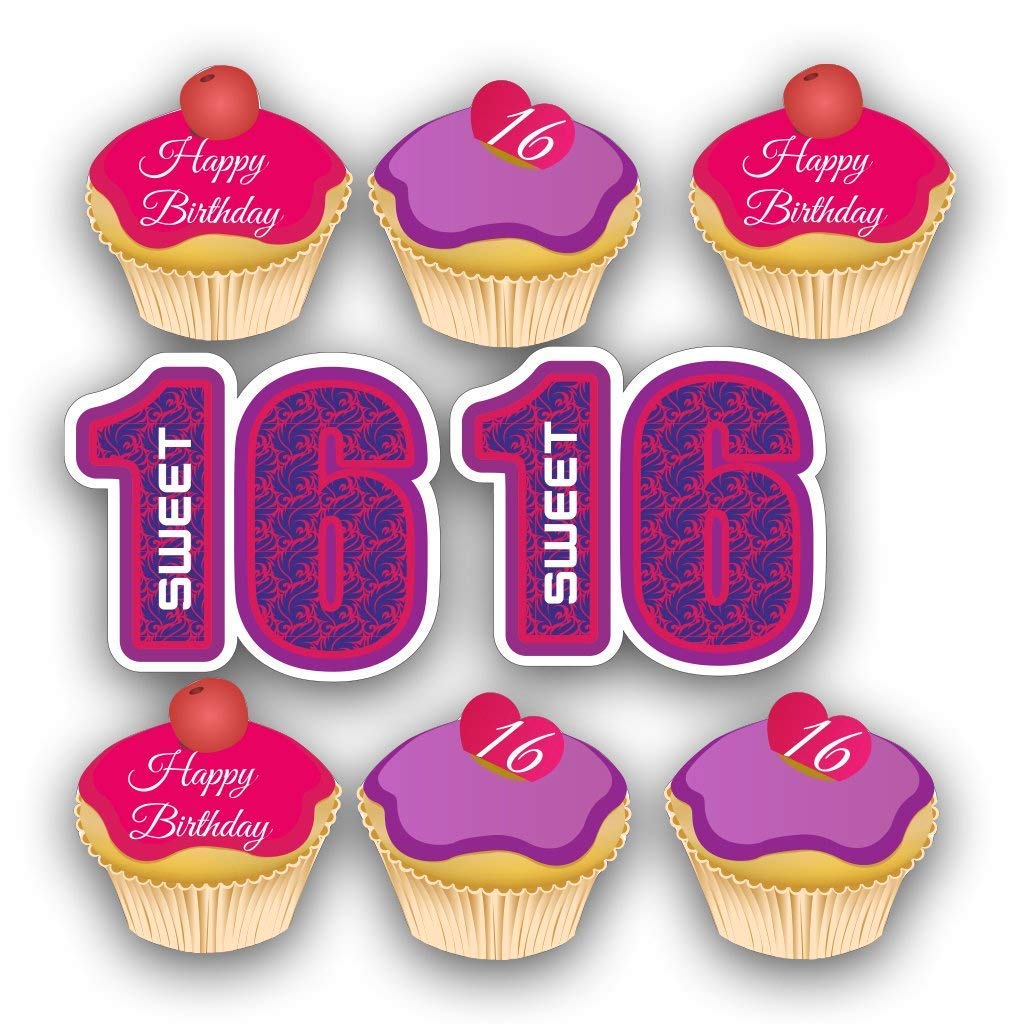 VictoryStore Outdoor Yard Signs - Birthday Lawn Decorations, Sweet 16 Cupcake Yard Decor with Stakes | Perfect for Parties, Graduations & Special Events