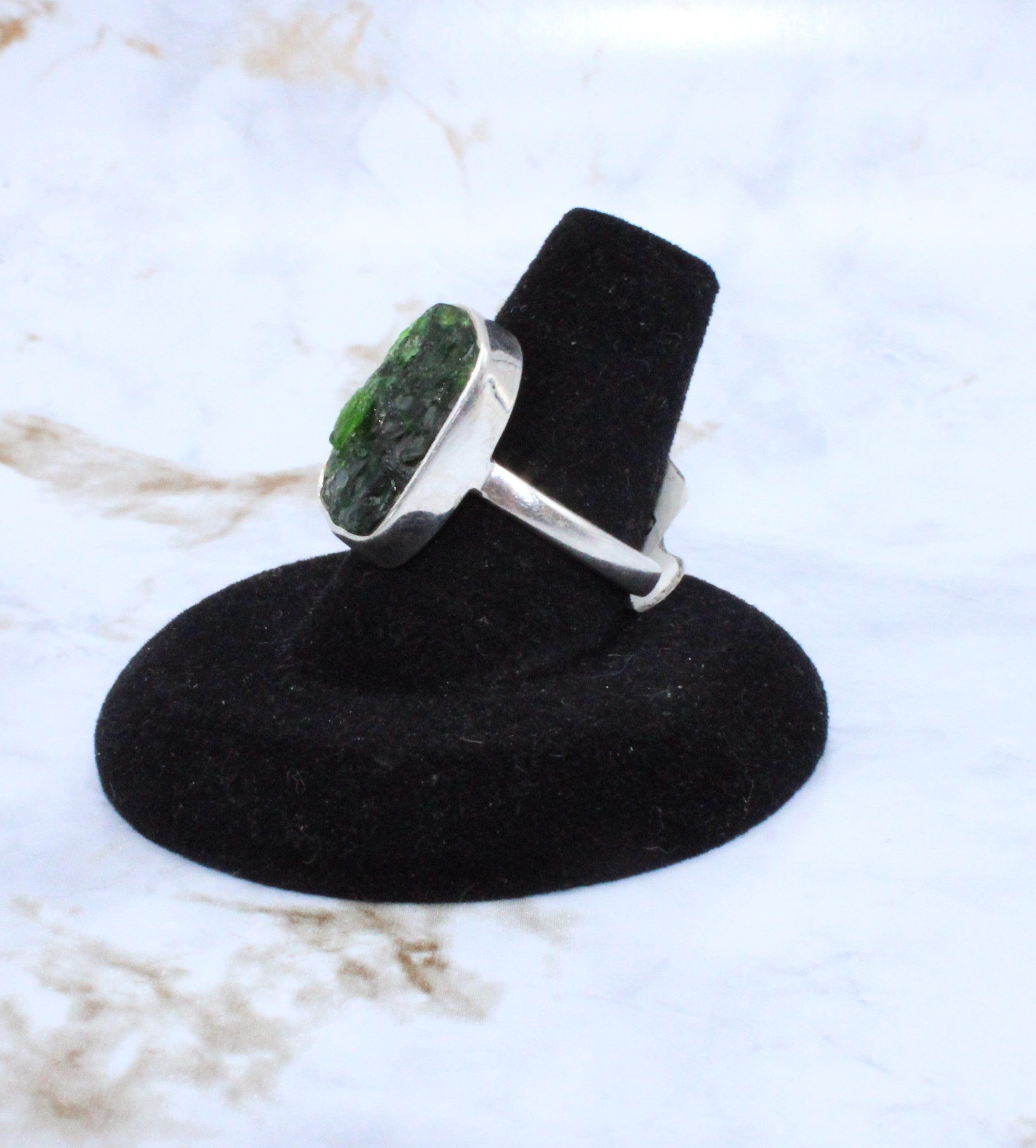 Diopside Sterling Silver Ring - Size 8.75 - Elegant Green Gemstone Jewelry for Women - Perfect for Weddings, Parties & Everyday Wear