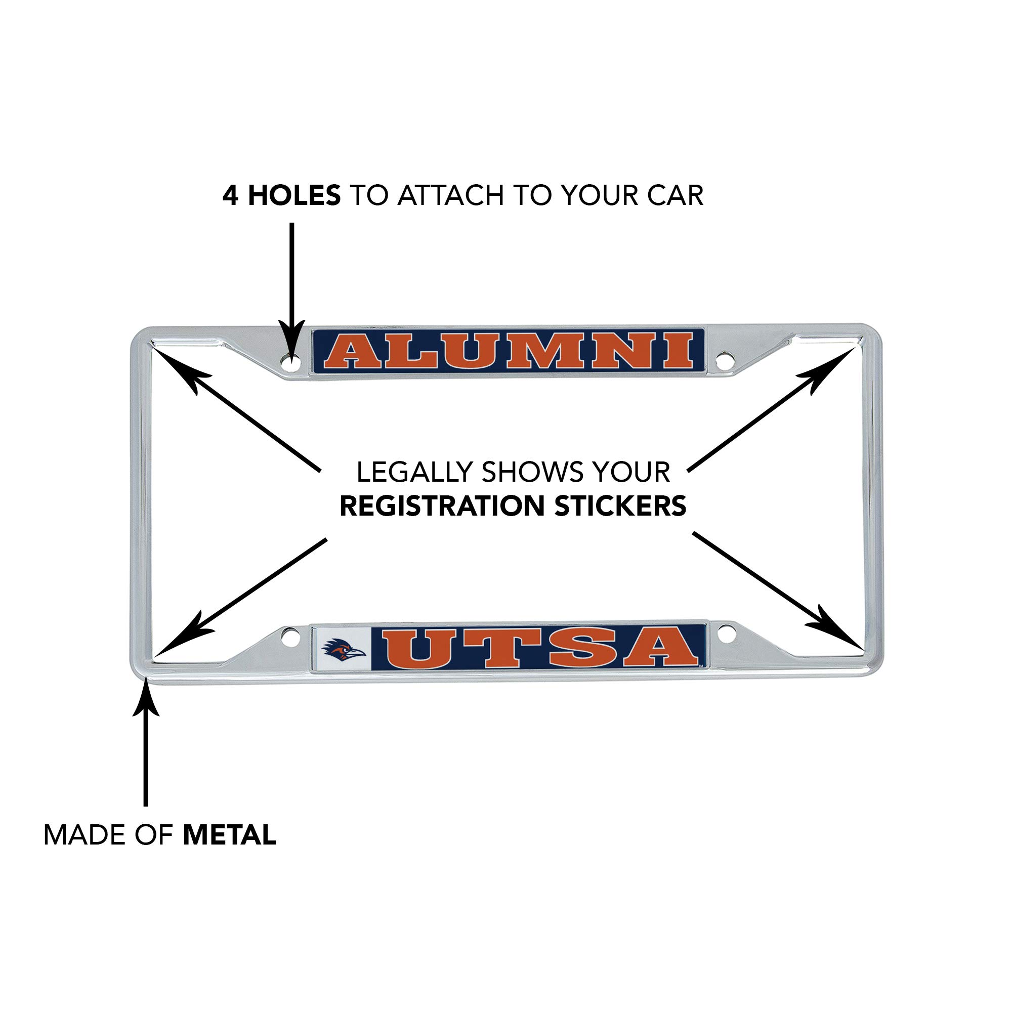 UTSA Roadrunners Metal License Plate Frame - University of Texas at San Antonio Alumni Car Accessories for Front or Rear Bumper | Perfect for Graduation Gifts, Alumni Pride & School Spirit
