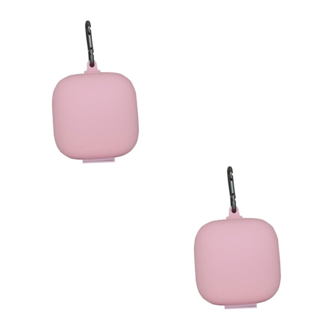 OSALADI 2-Pack Silicone Headphone Case with Metal Buckle - Protective Skin Cover for Wireless Earbuds, Scratch Resistant Headset Holder (Pink) - Perfect for Travel, Gym & Daily Storage