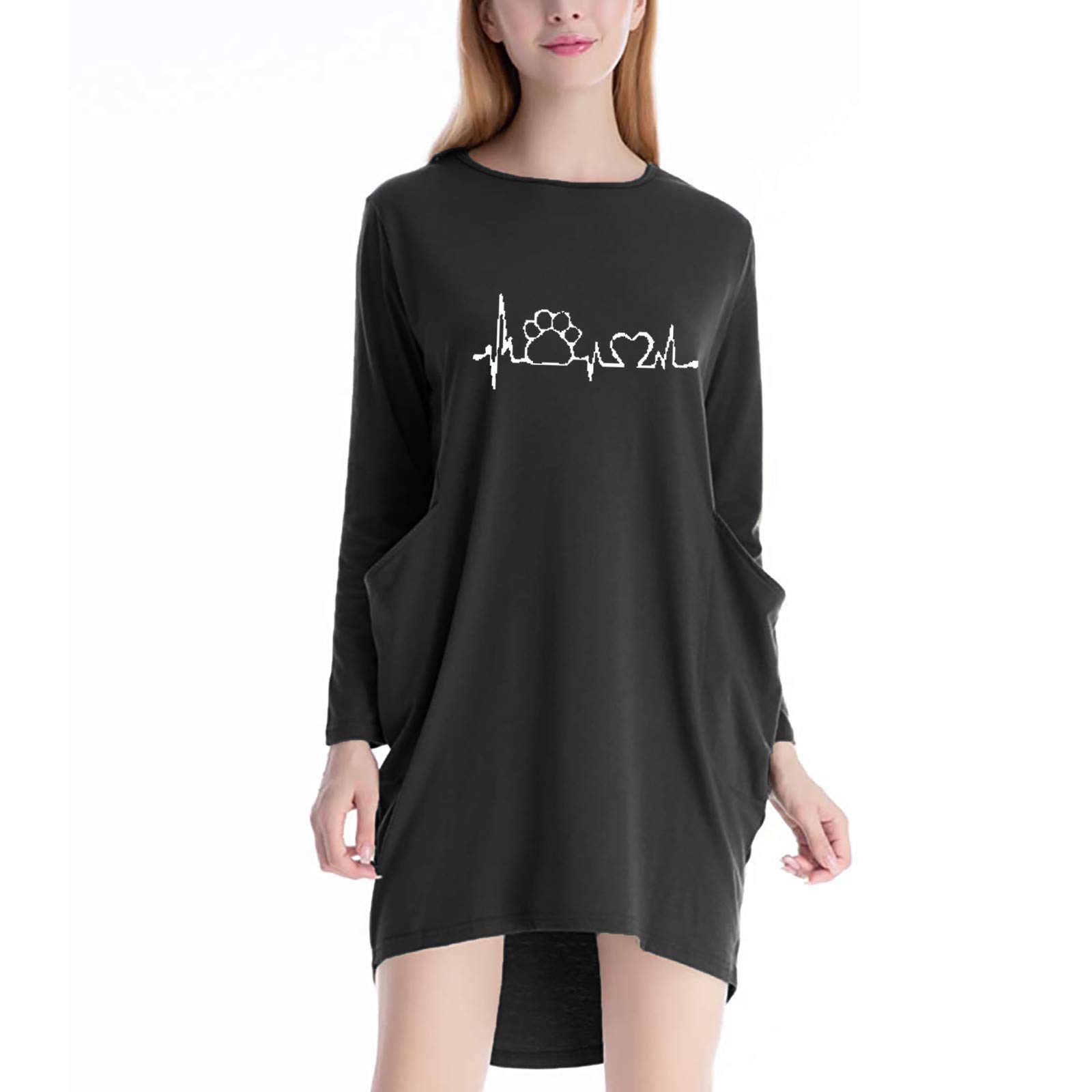 2022 Women's Summer Floral ECG Print Casual Dress - O-Neck Short Sleeve A-Line Dress for Daily Wear, Beach, Party & Vacation