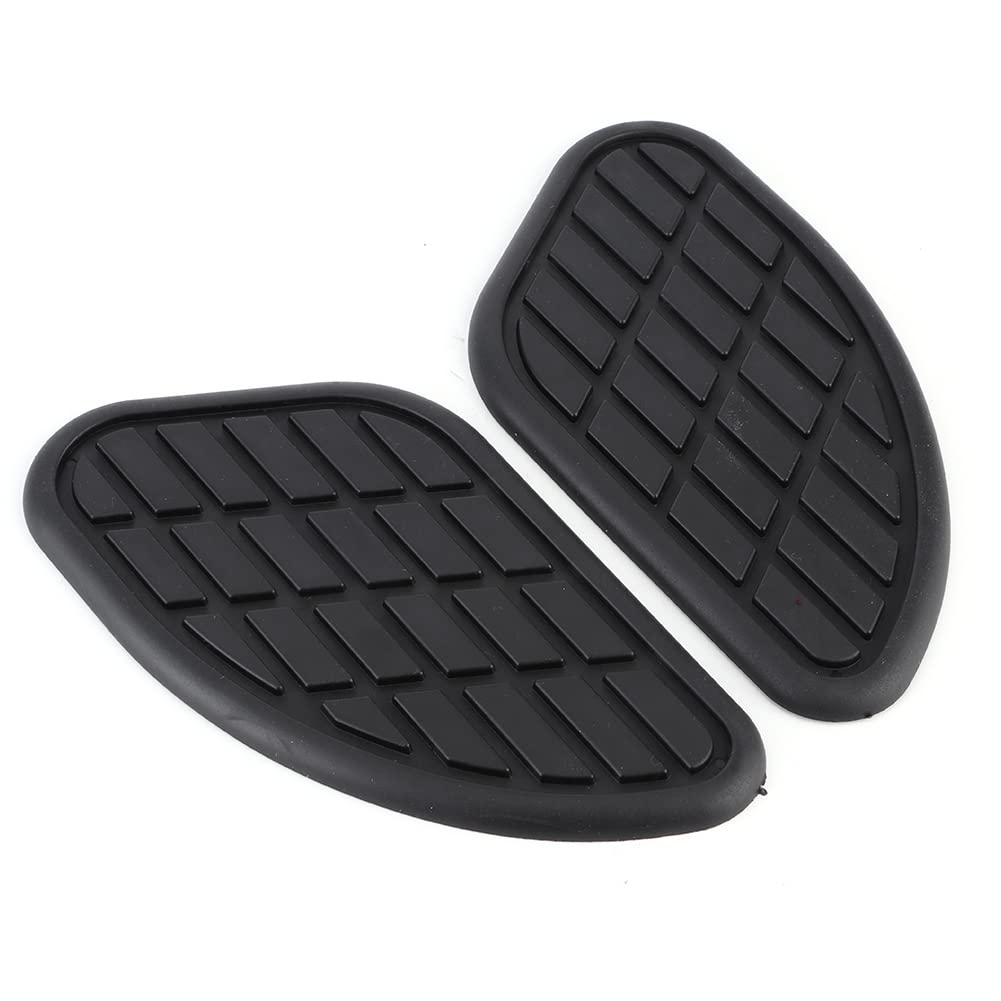 Universal Motorcycle Knee Grip Pads - Black Rubber Fuel Tank Protectors for Vintage Bike Riding