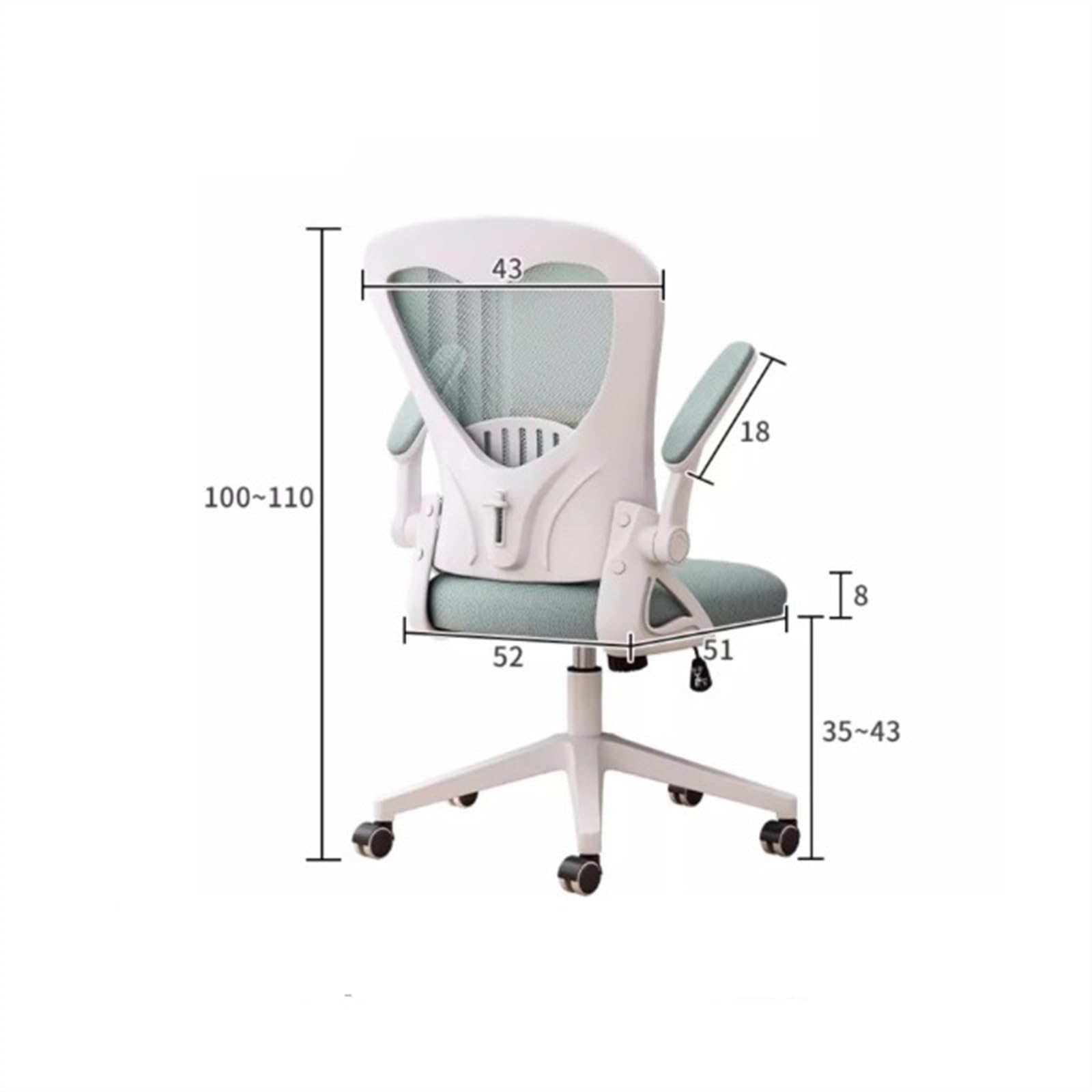 Ergonomic Executive Office Chair with Adjustable Lumbar Support & Armrests - High Back Desk Chair with Thickened Cushion - White - Perfect for Home Office, Conference Rooms & Professional Workspaces