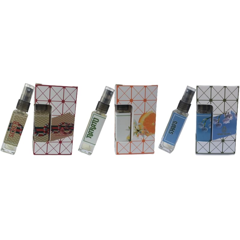 Luxury Unisex Perfume Set - Raro Aroma Eau De Parfum | 3 x 8ml Travel Size Bottles | Long Lasting Fragrance (Neroli, Orange Blossom & Saffron) | Perfect for Gifts, Travel & Daily Wear | Designer Inspired Scent