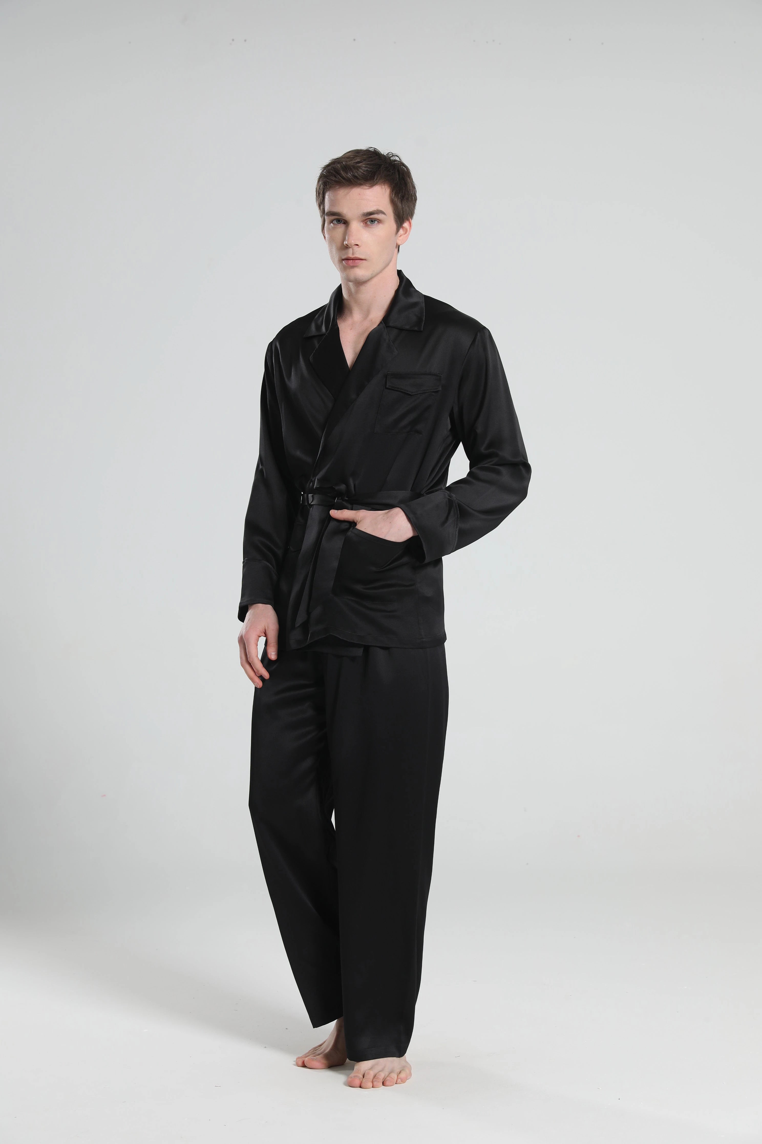 Premium 22 Momme Silk Pajamas for Men - Luxury Sleepwear for Comfort & Style - Perfect for Relaxing at Home, Lounging & Gift Giving