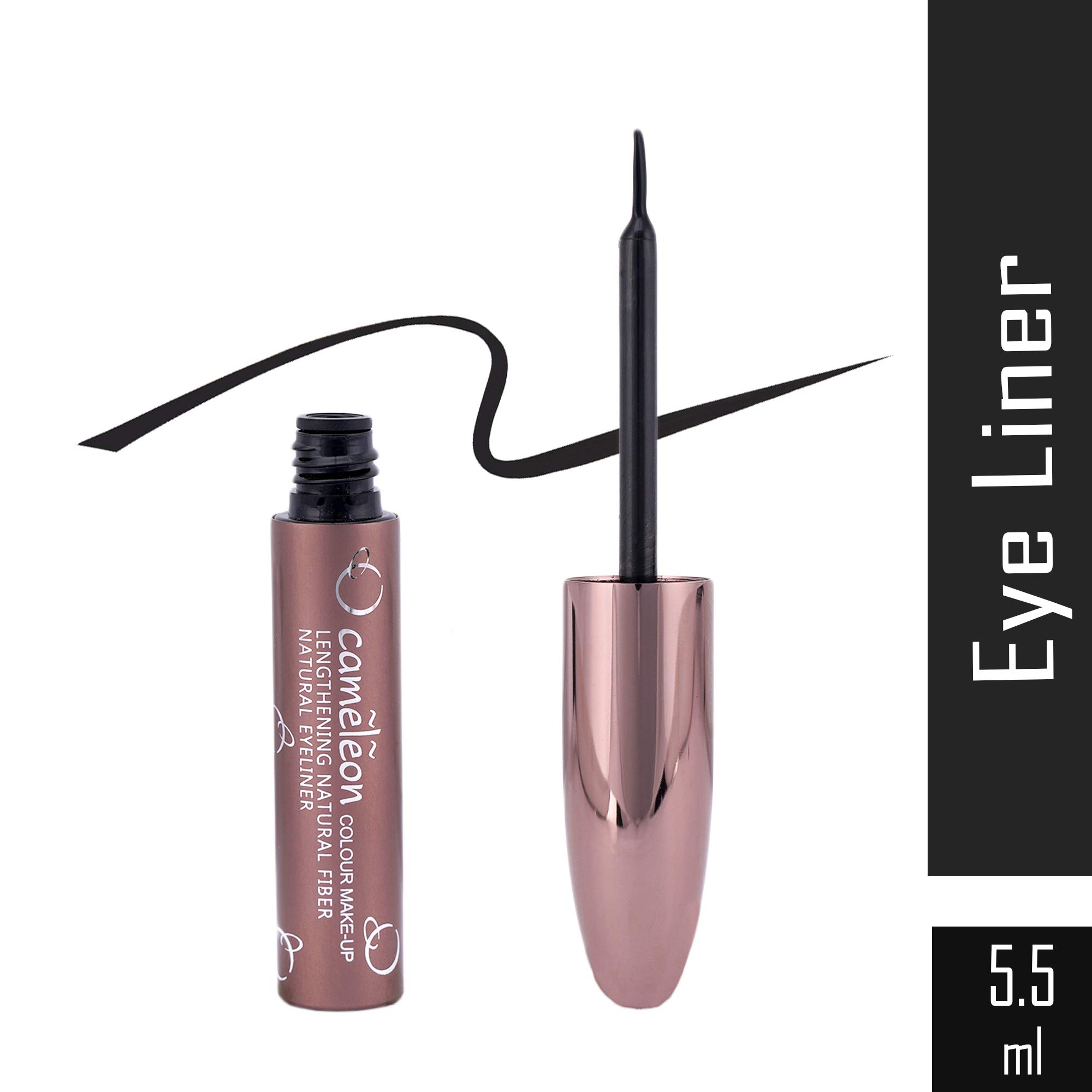 Natural Fiber Eyeliner in Black - Vegan & Cruelty-Free Waterproof Liquid Eyeliner (5.5ml) for Sensitive Eyes - Perfect for Daily Wear, Night Out & Special Occasions